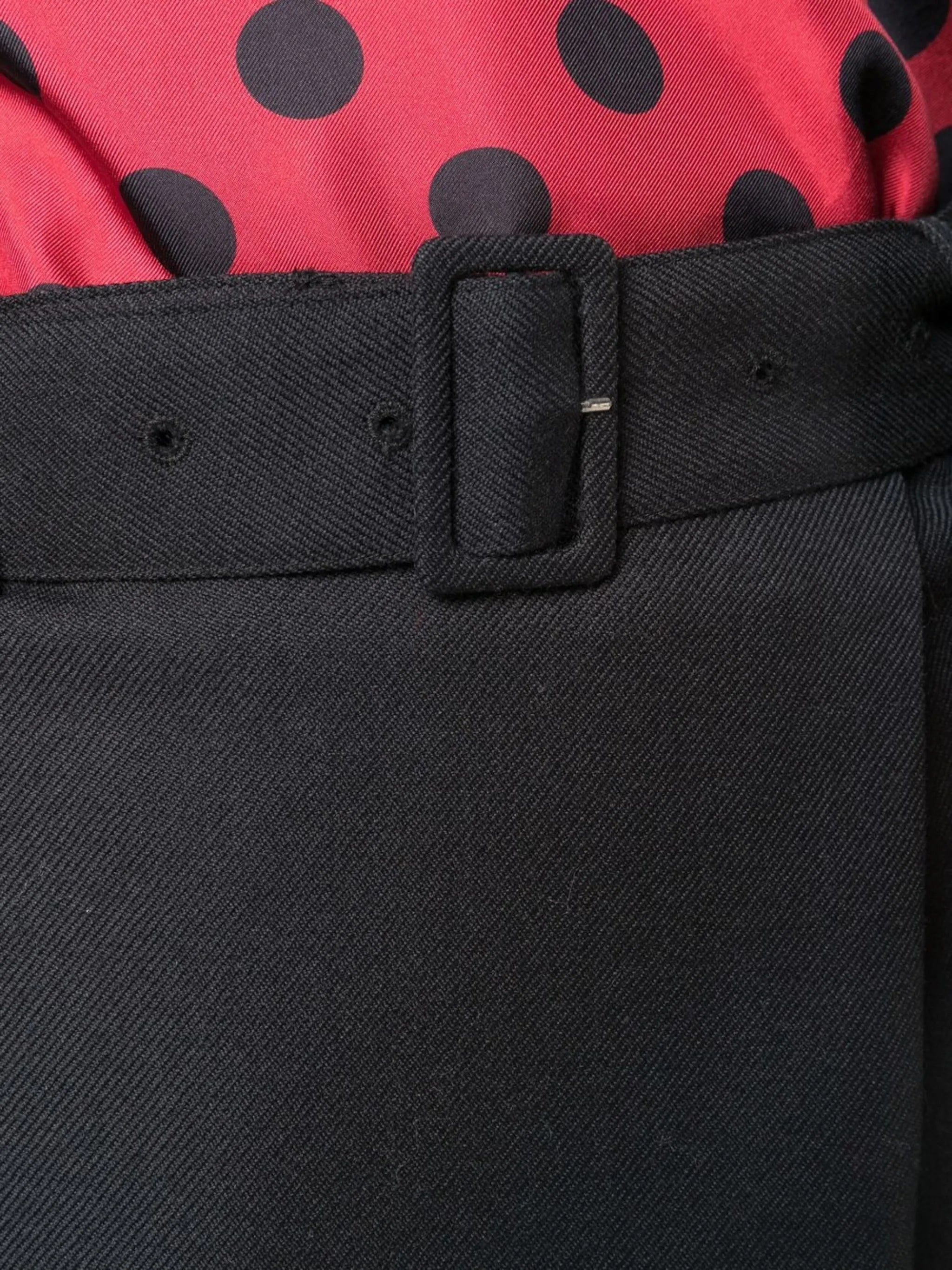 high-waisted belted miniskirt