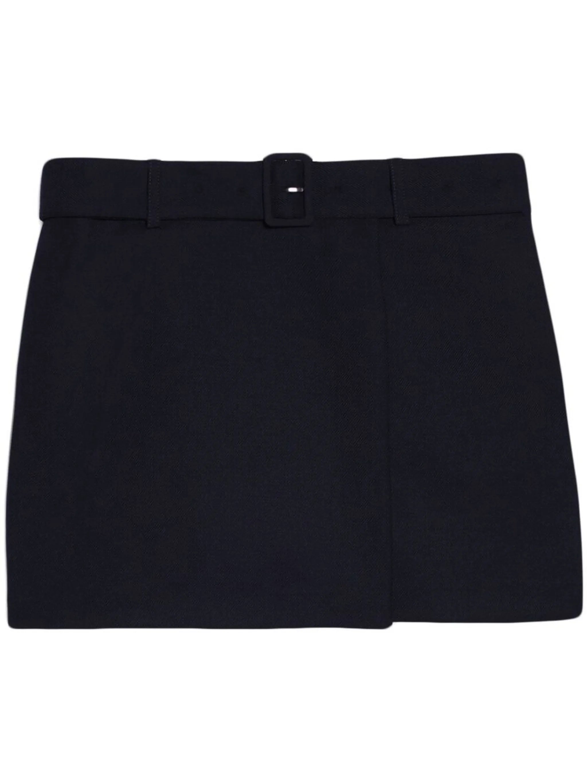 high-waisted belted miniskirt