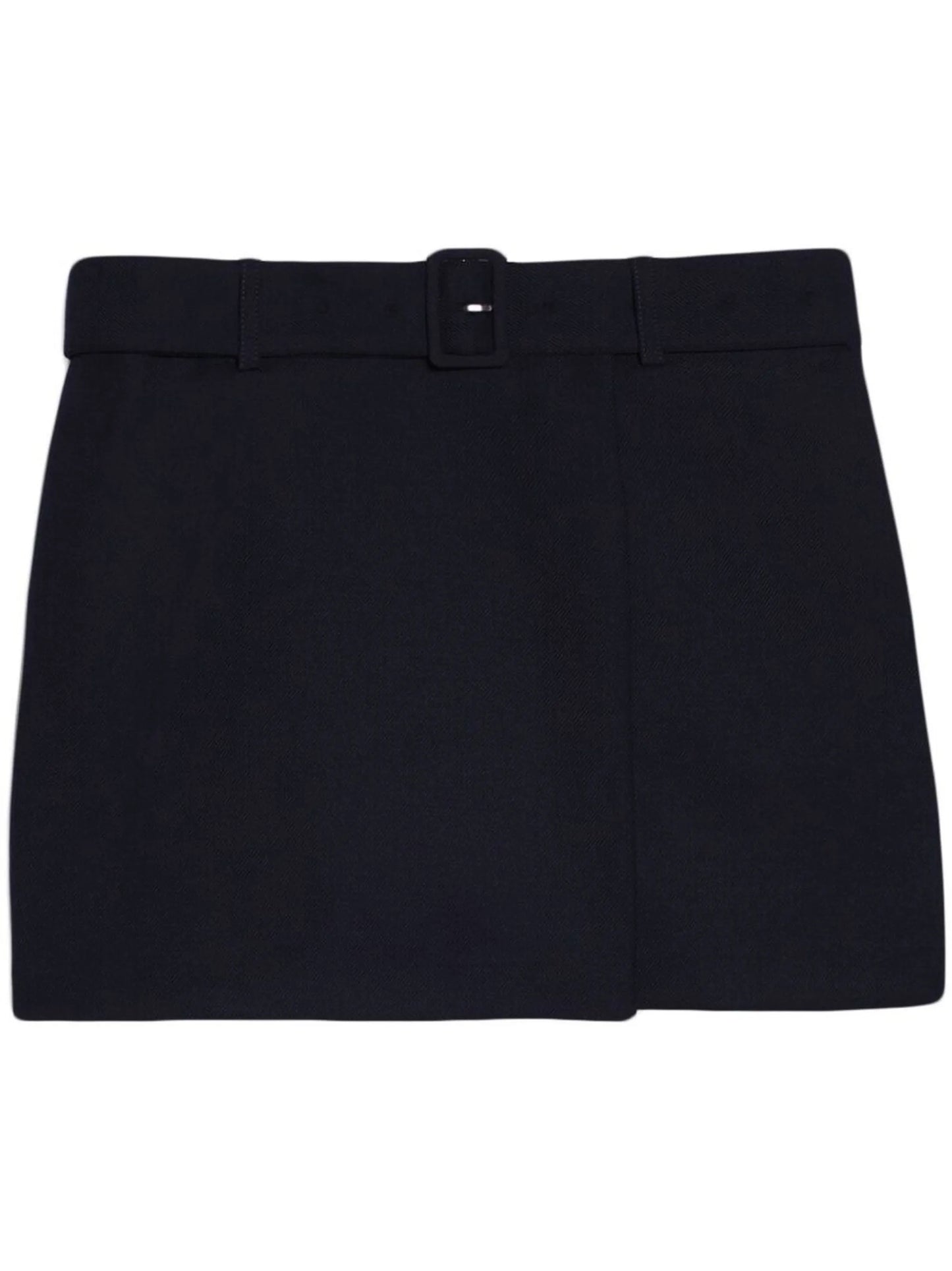 high-waisted belted miniskirt