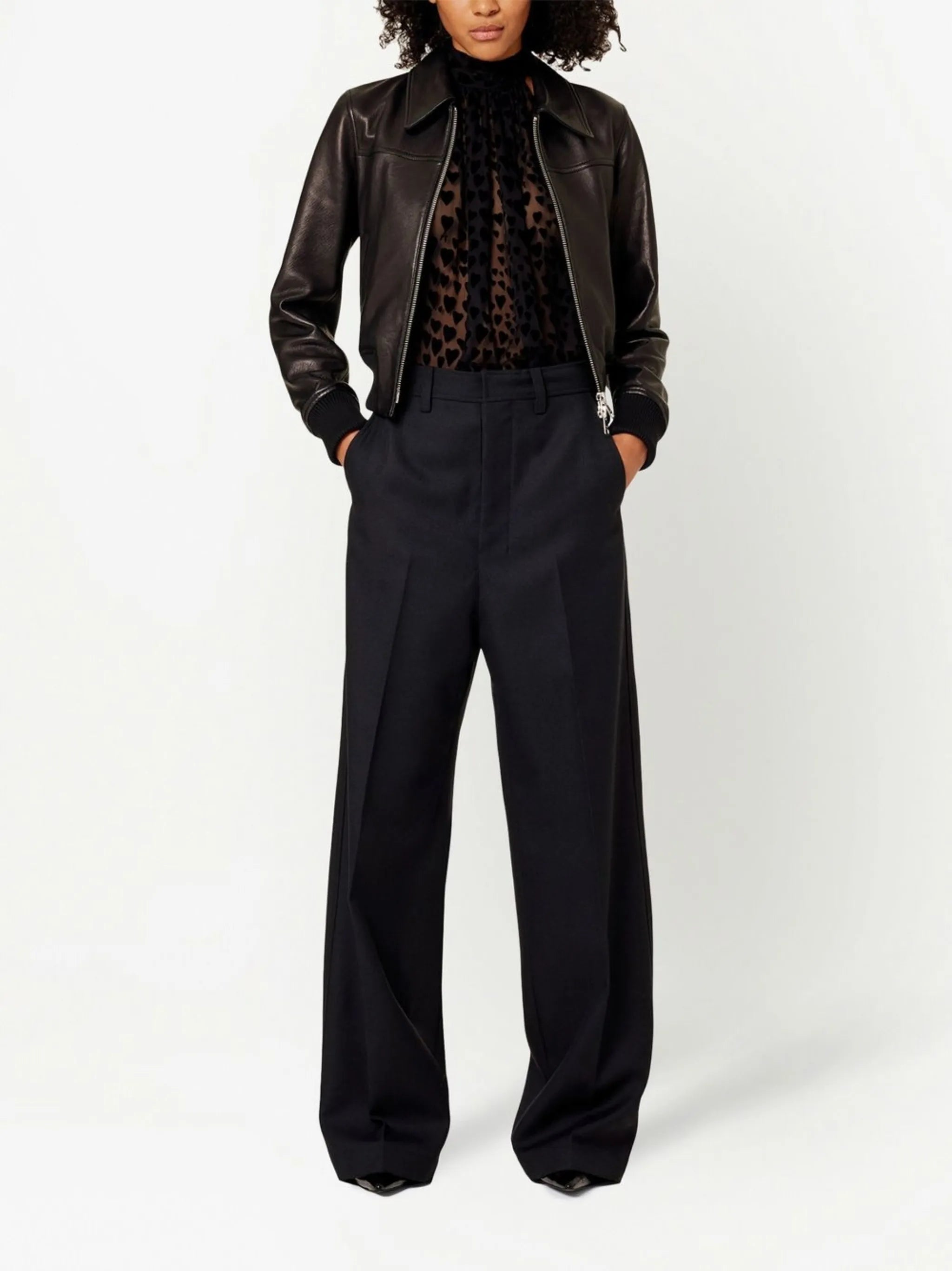 wide-leg tailored trousers