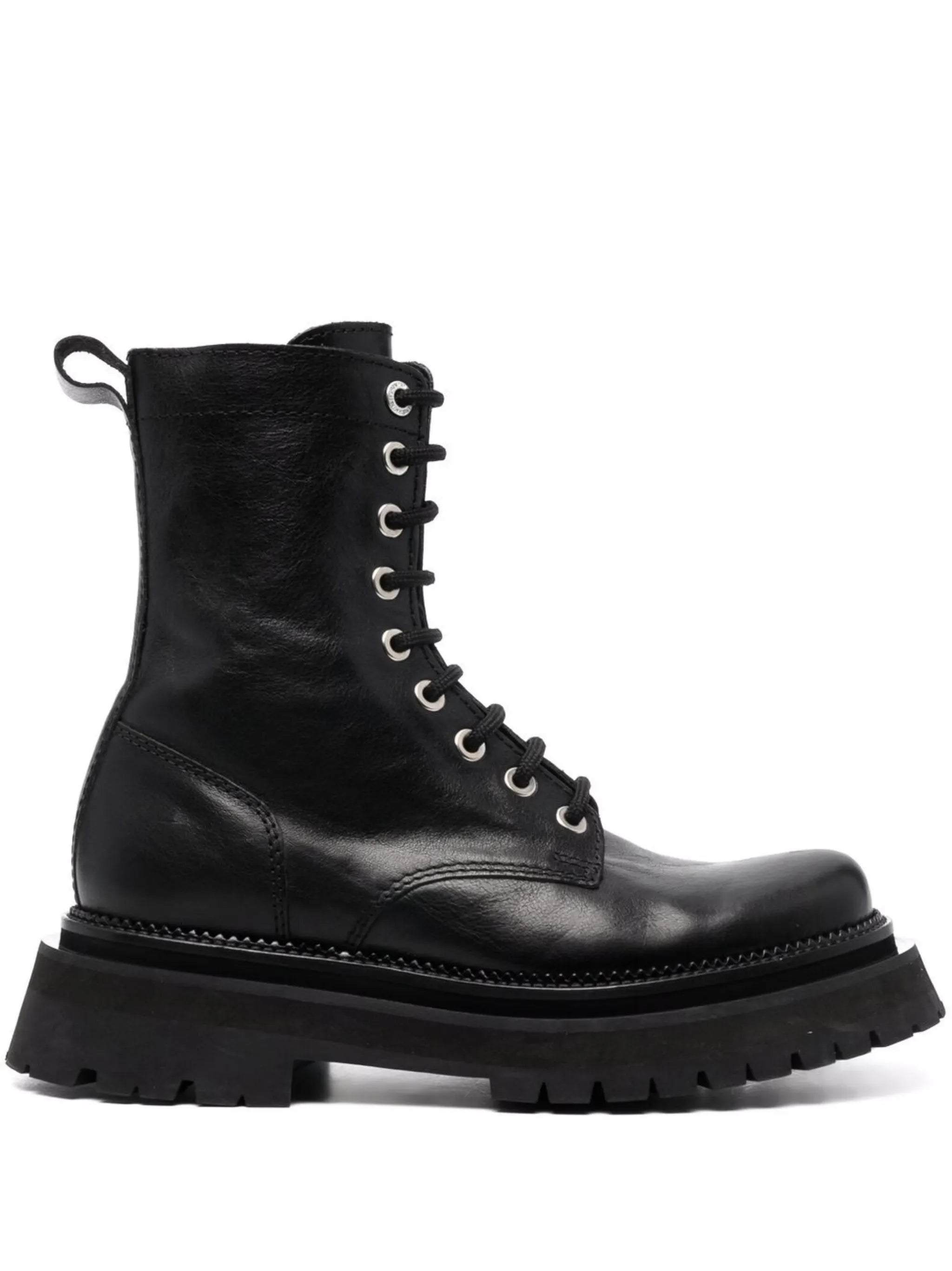 lace-up ridged-sole boots