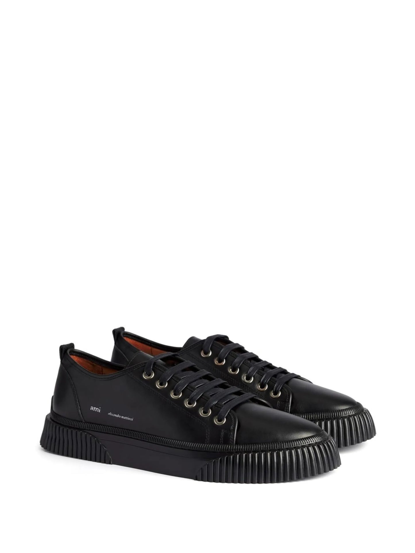 low-top leather sneakers