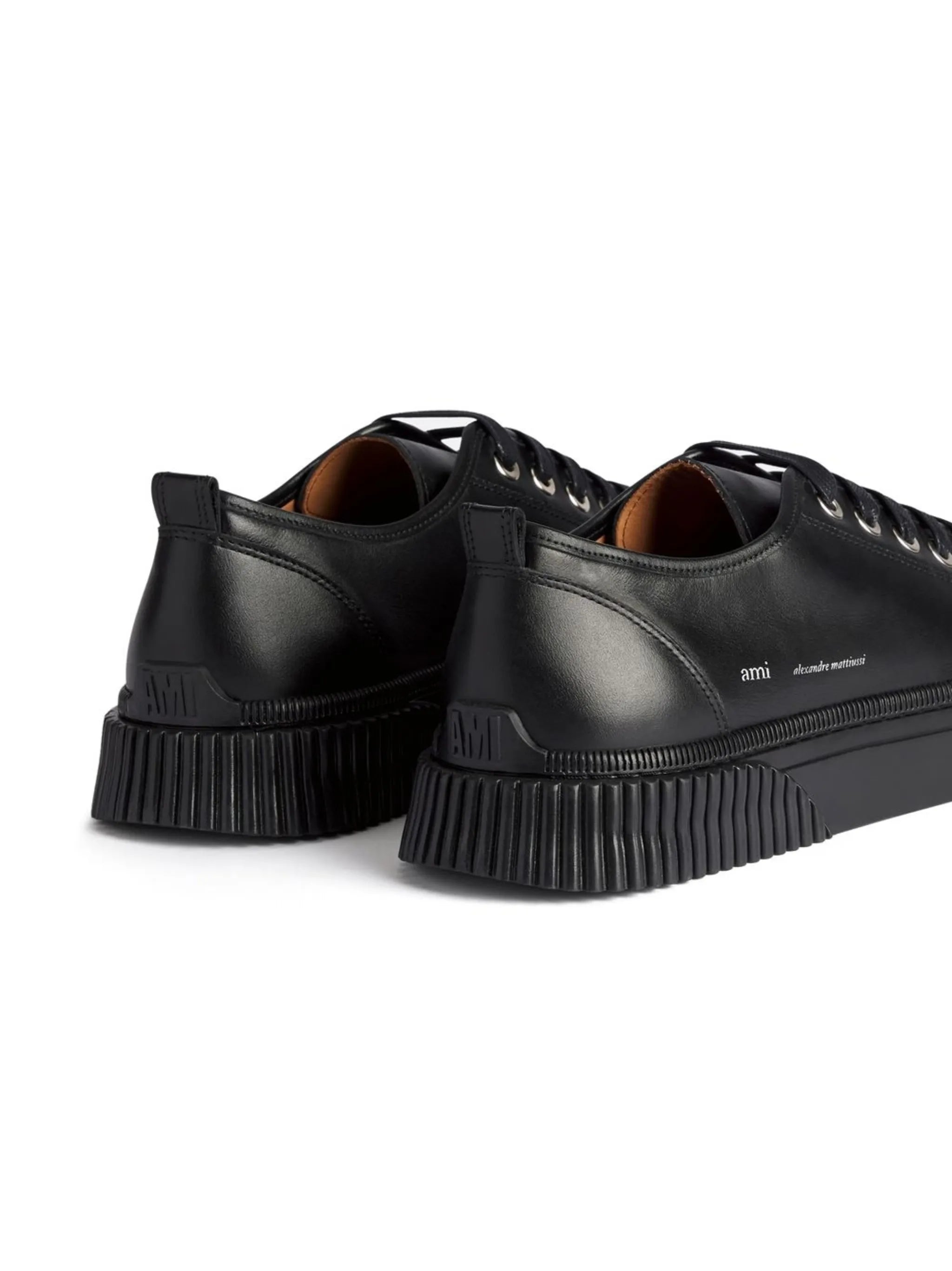 low-top leather sneakers