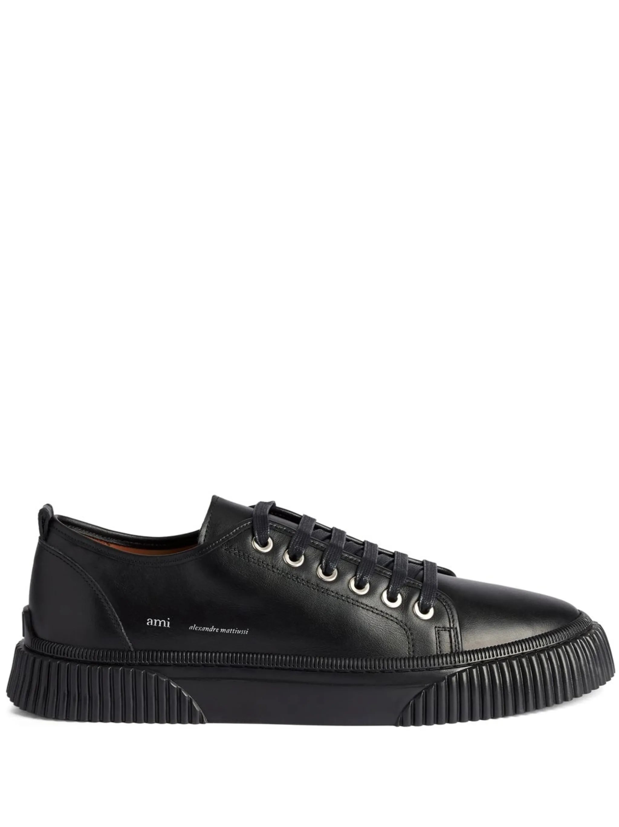 low-top leather sneakers
