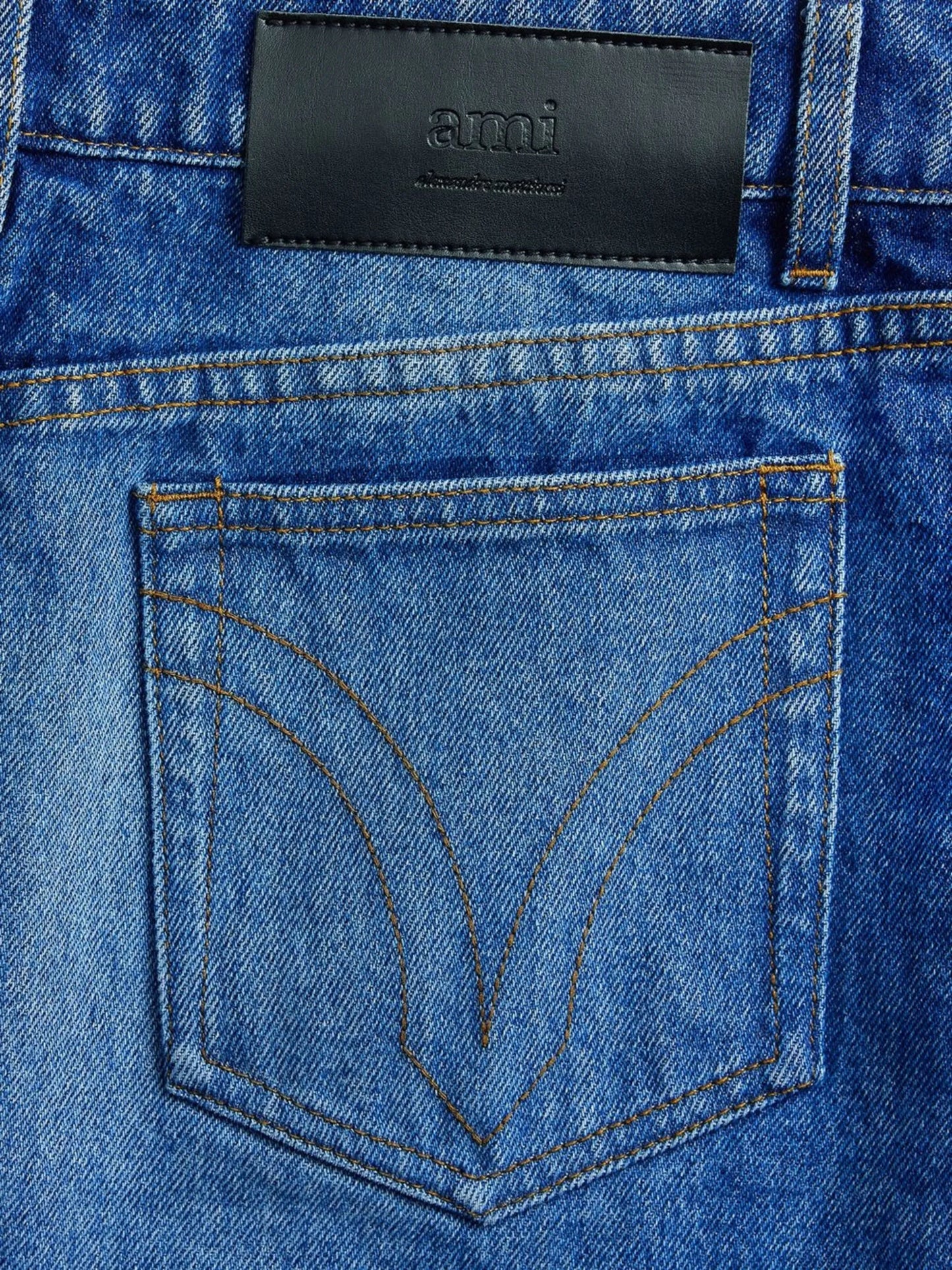 mid-length denim skirt