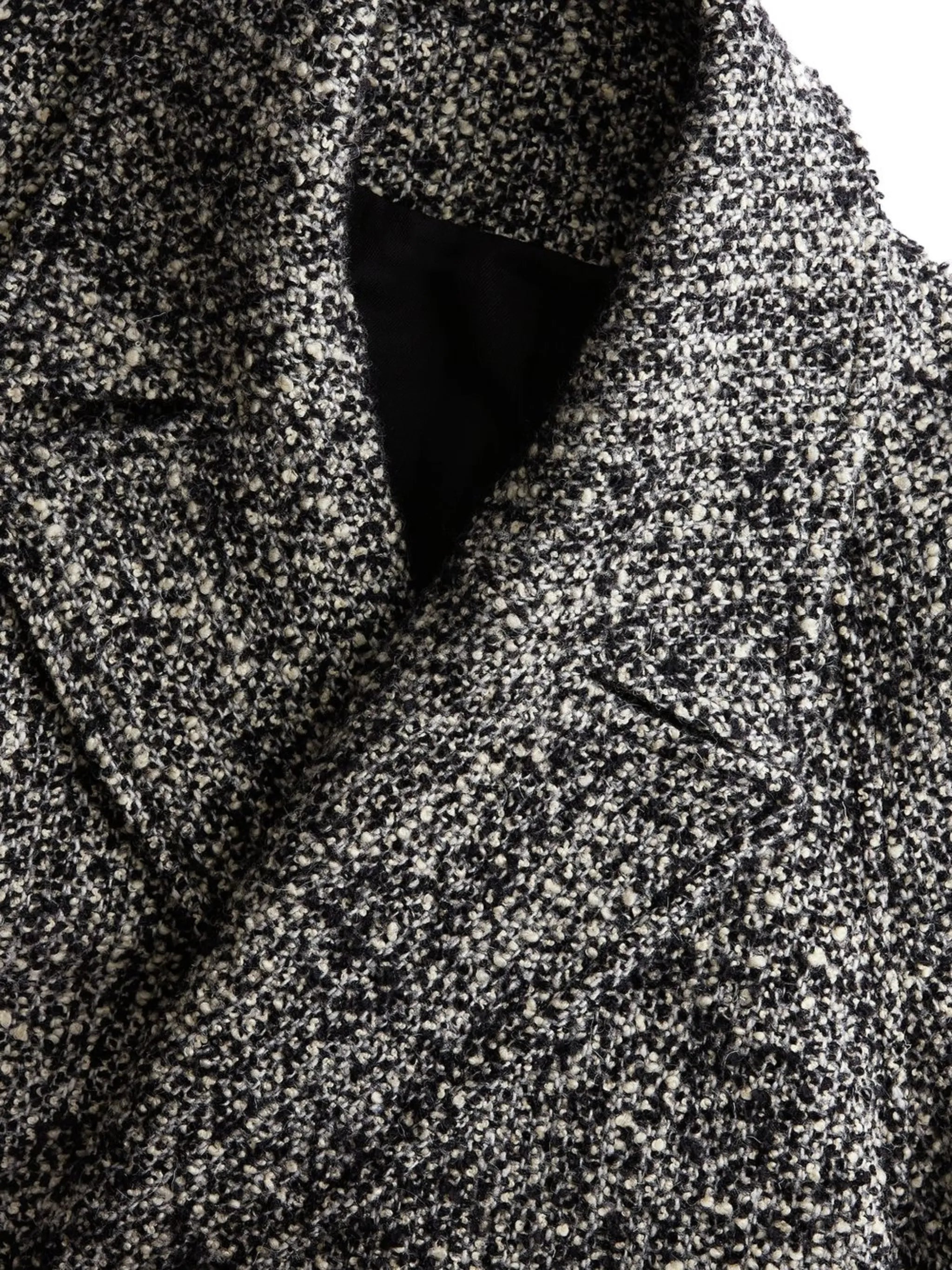 belted marl-knit coat