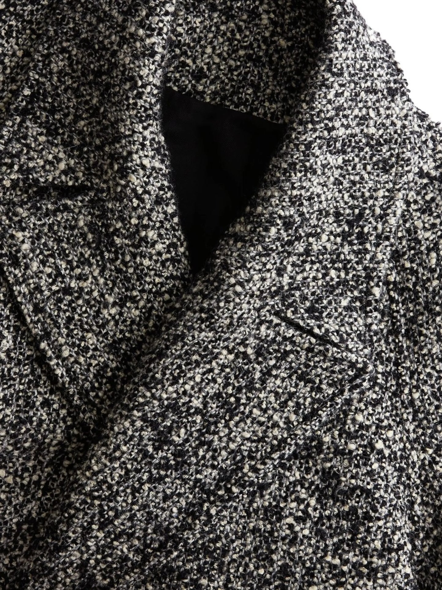 belted marl-knit coat