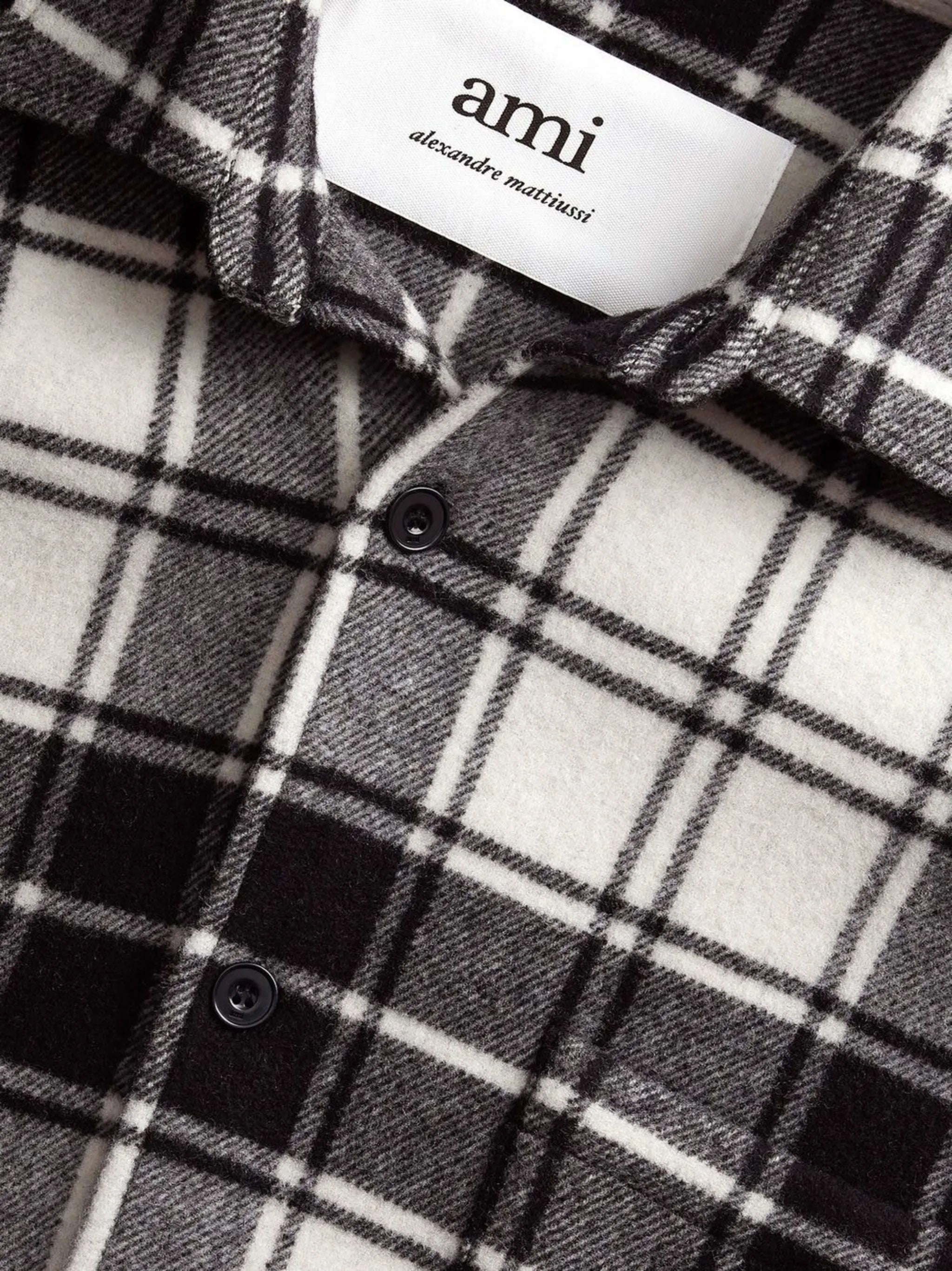 logo-print plaid-patterned shirt