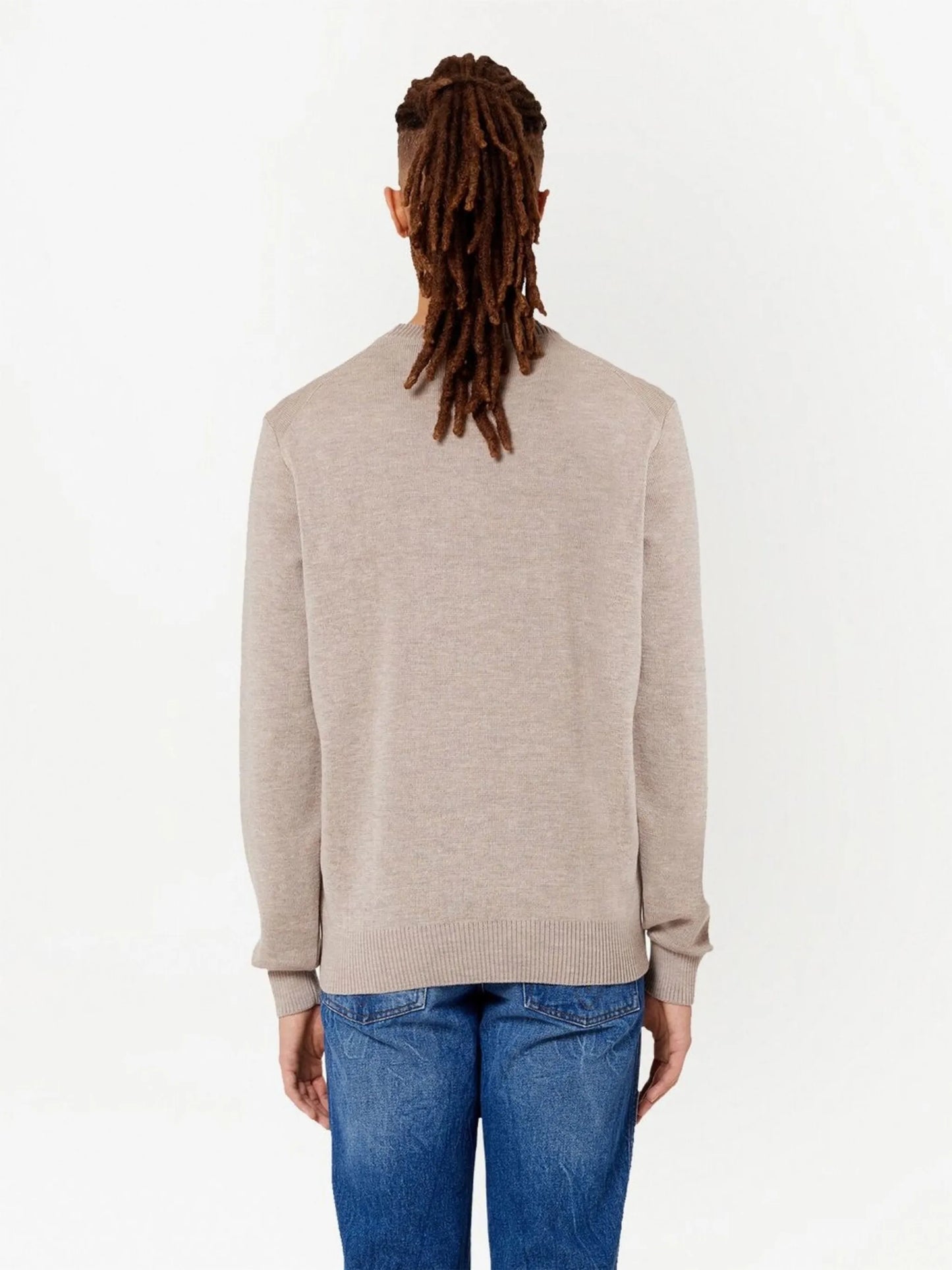 logo-embroidered merino jumper