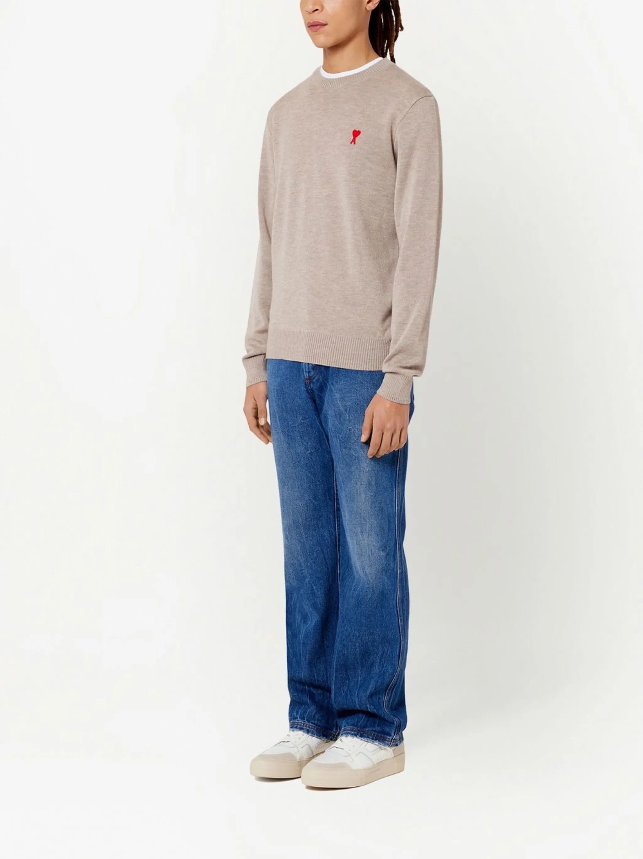 logo-embroidered merino jumper