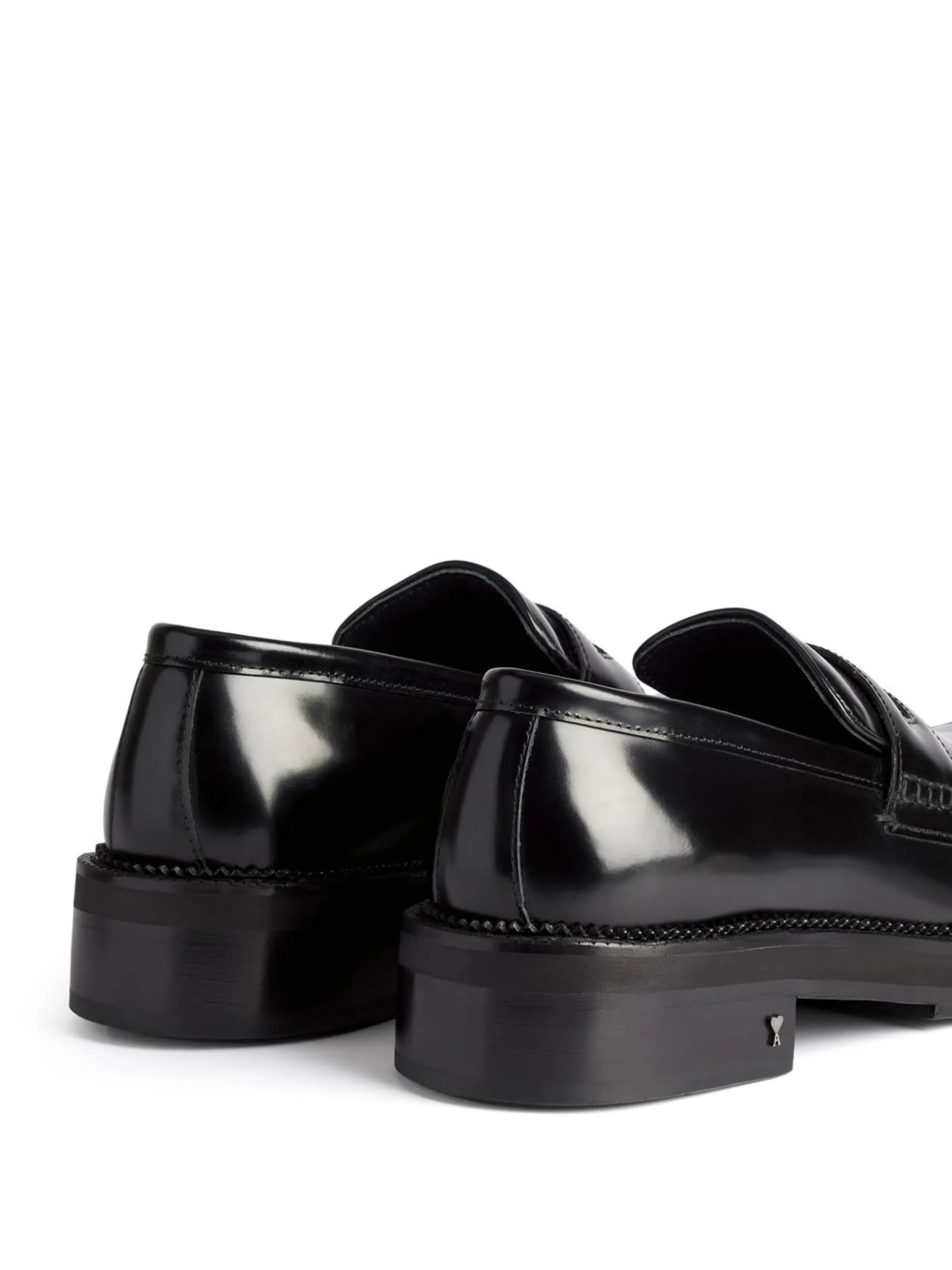 square-toe polished loafers