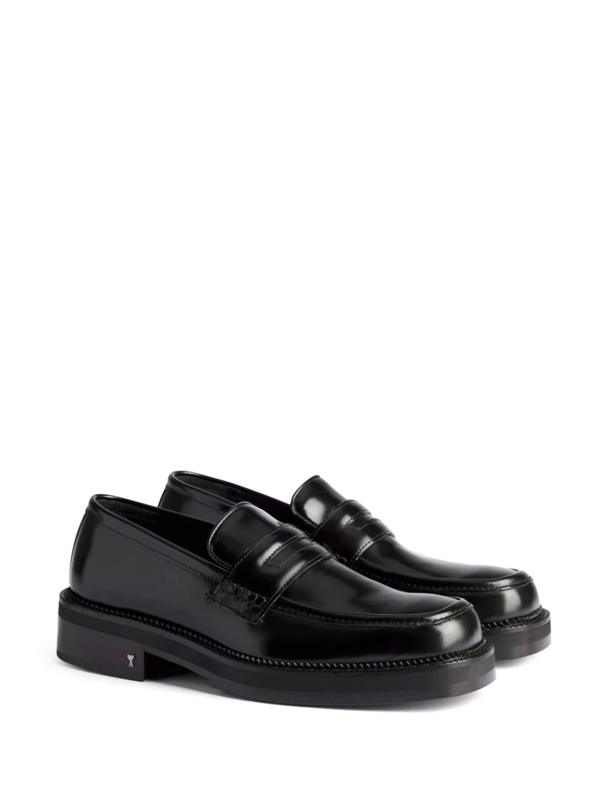 square-toe polished loafers
