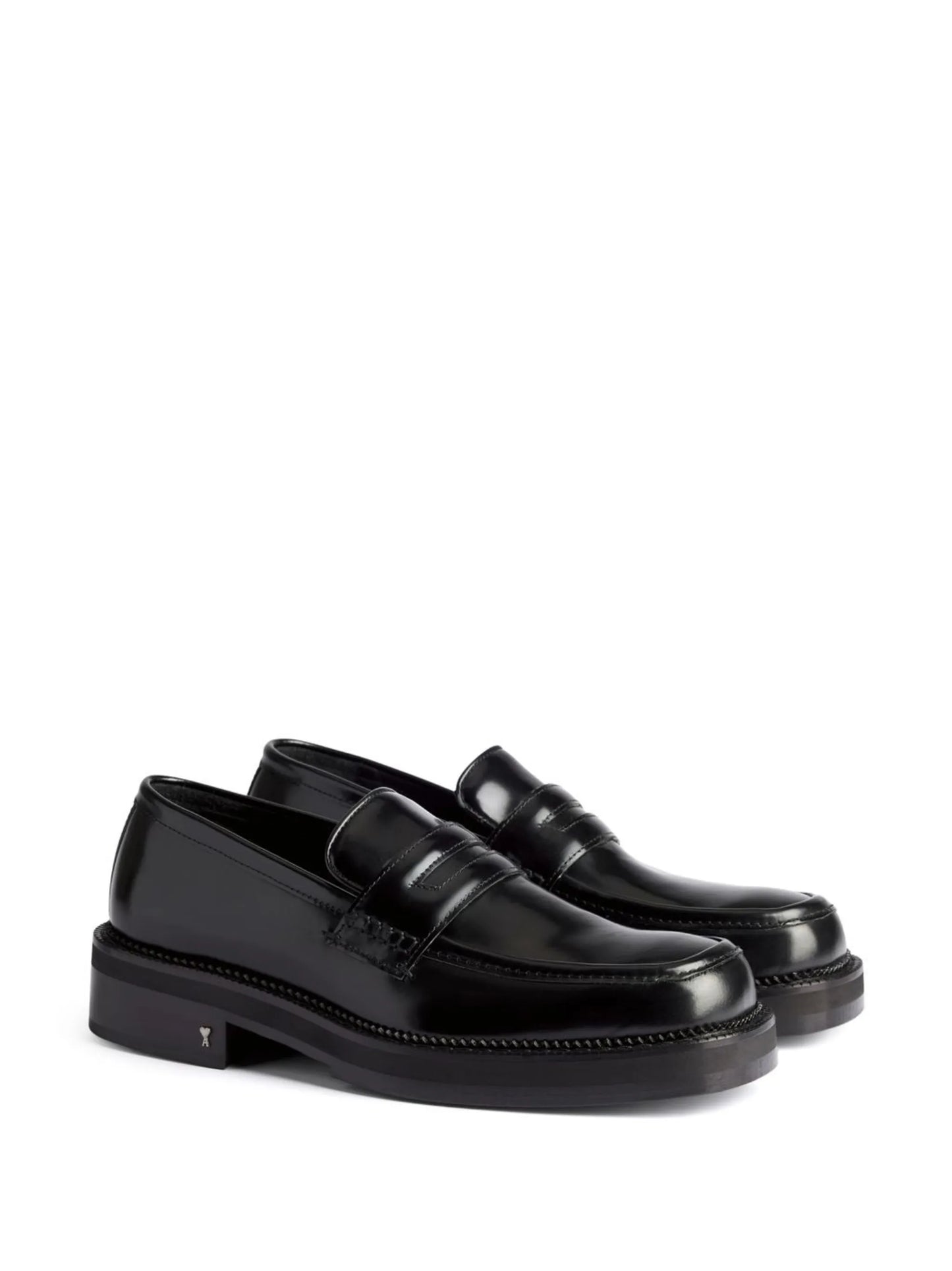 square-toe polished loafers