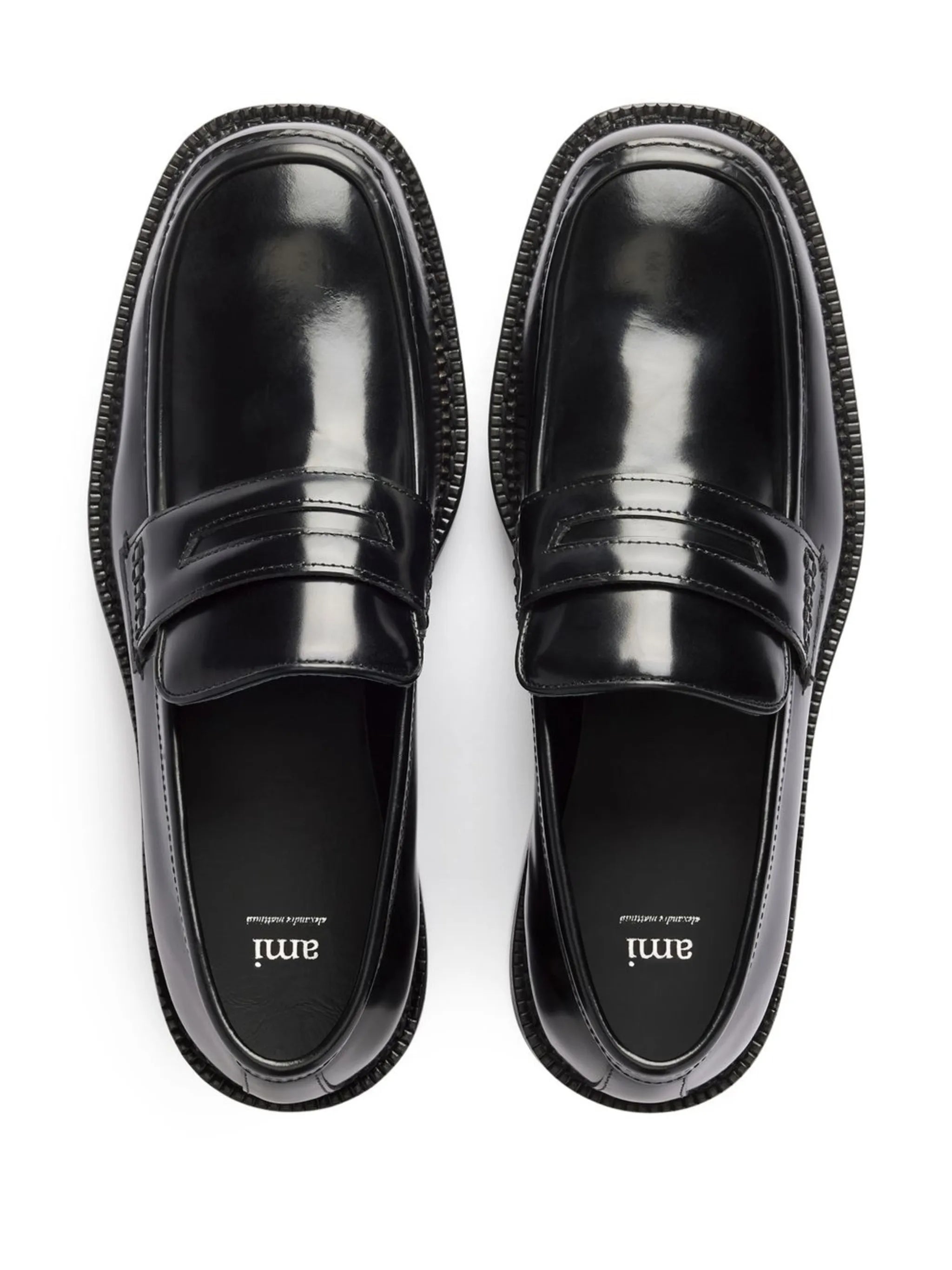 square-toe polished loafers