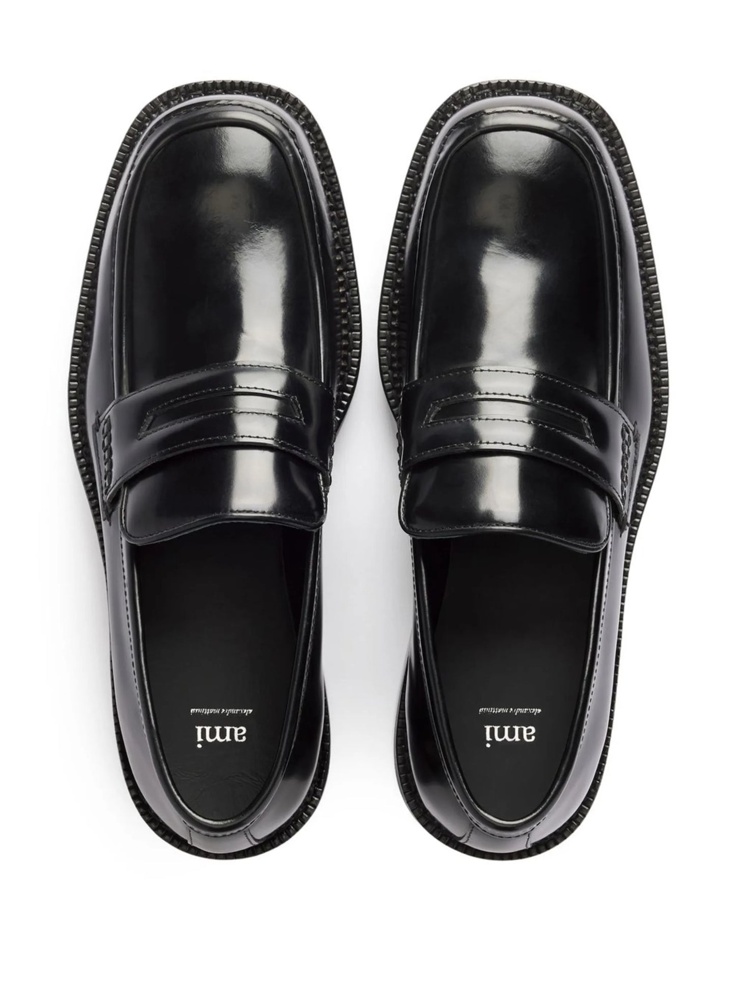 square-toe polished loafers