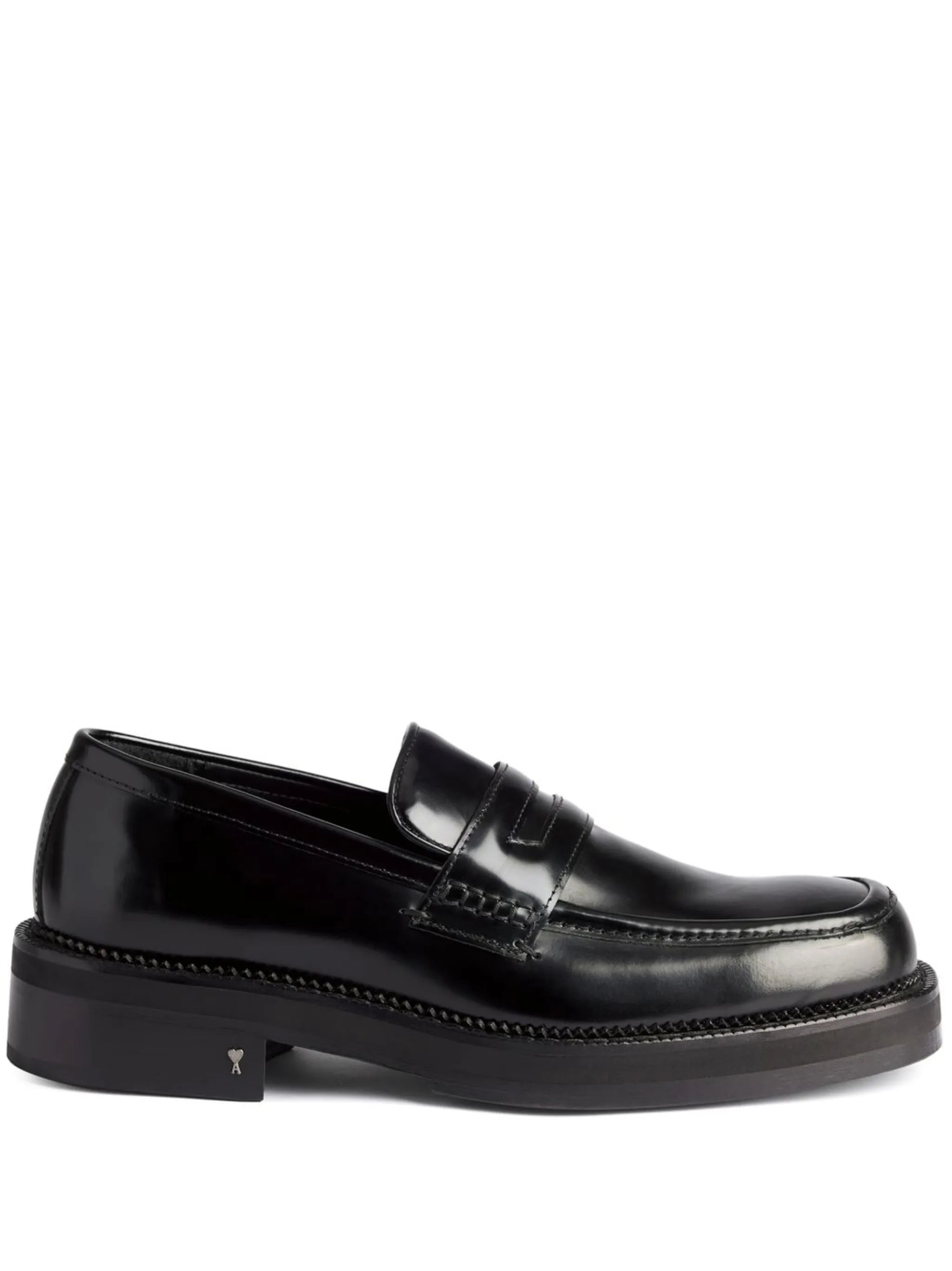 square-toe polished loafers