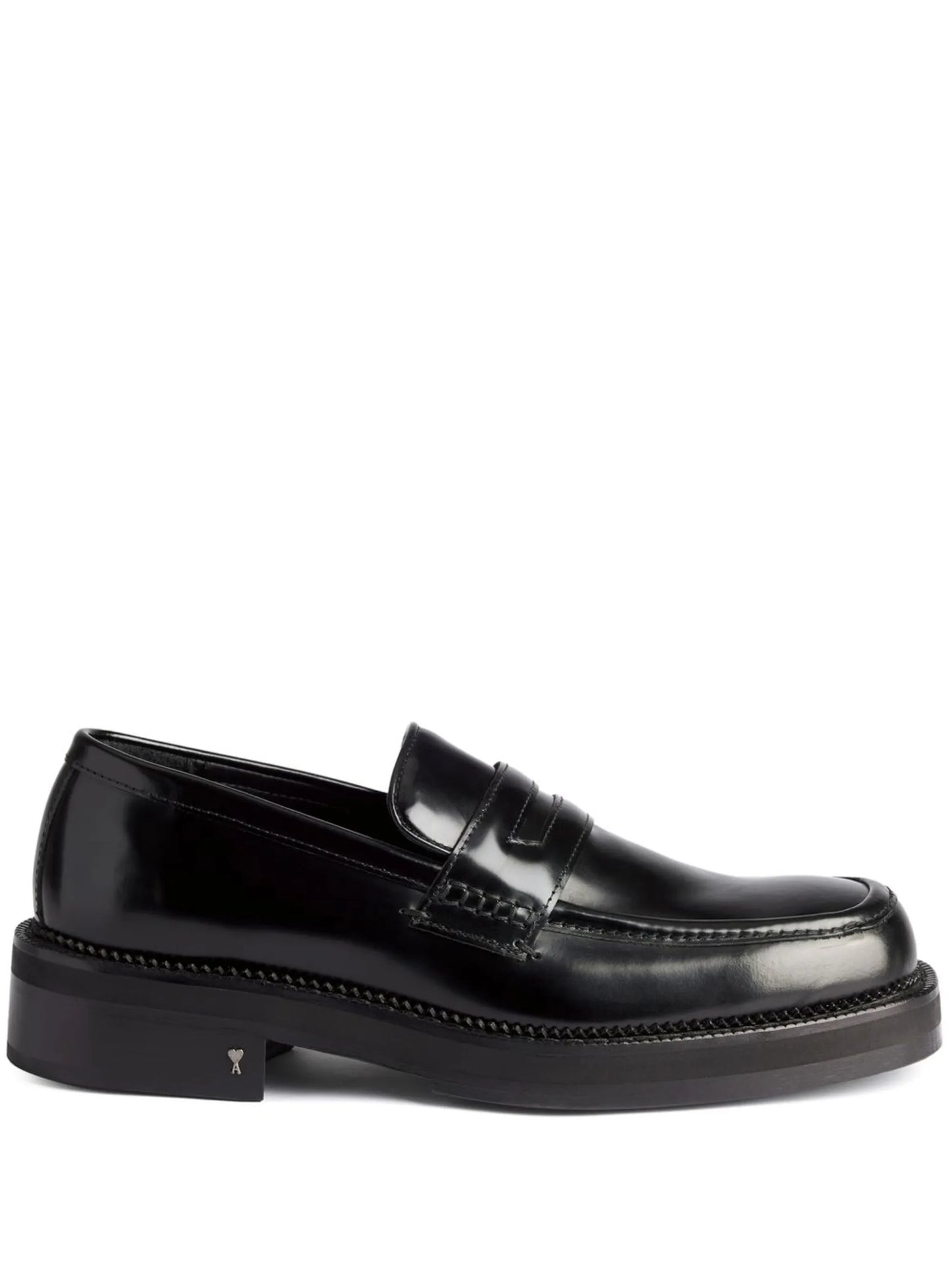 square-toe polished loafers