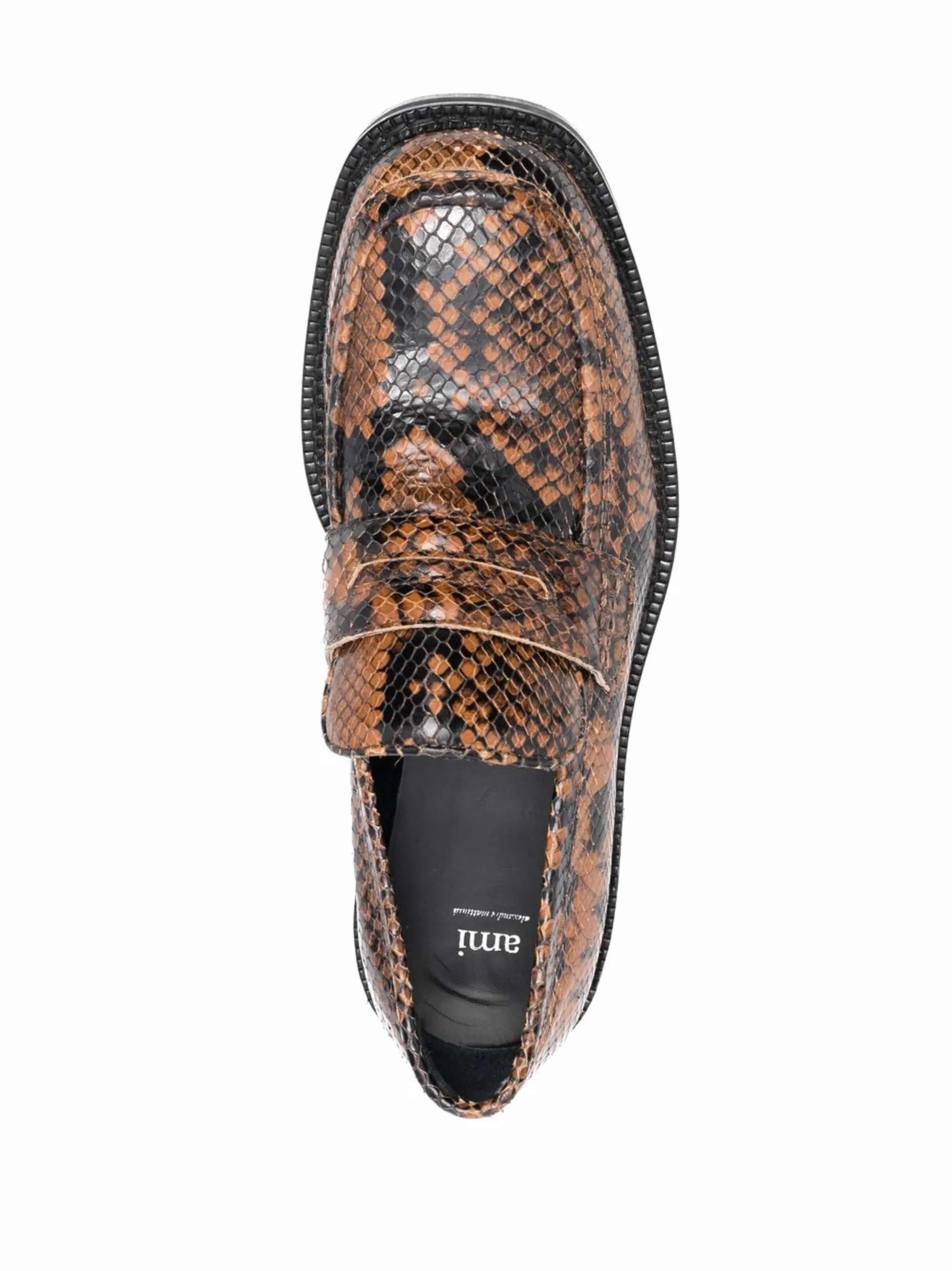 snakeskin-effect leather loafers