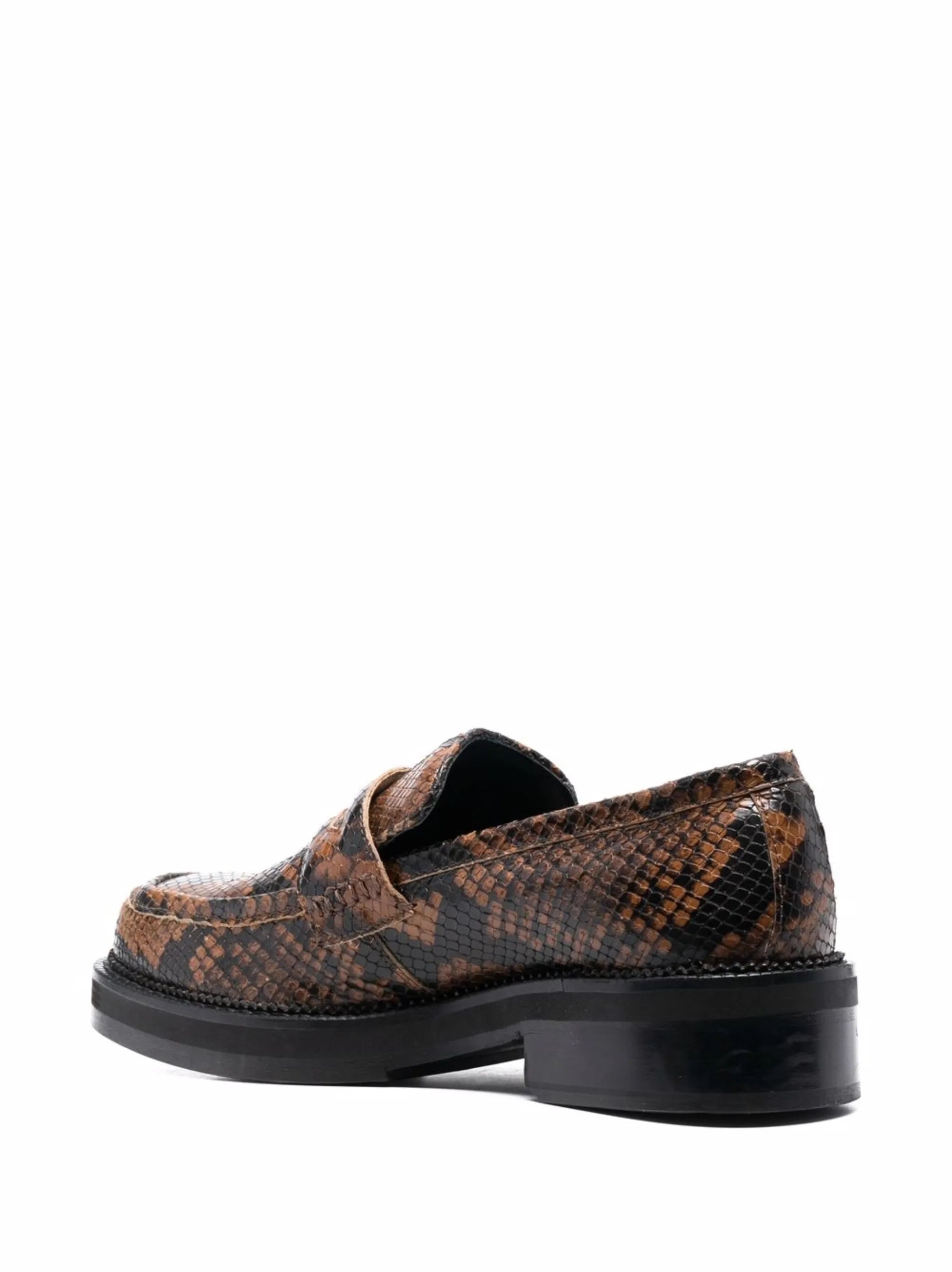 snakeskin-effect leather loafers