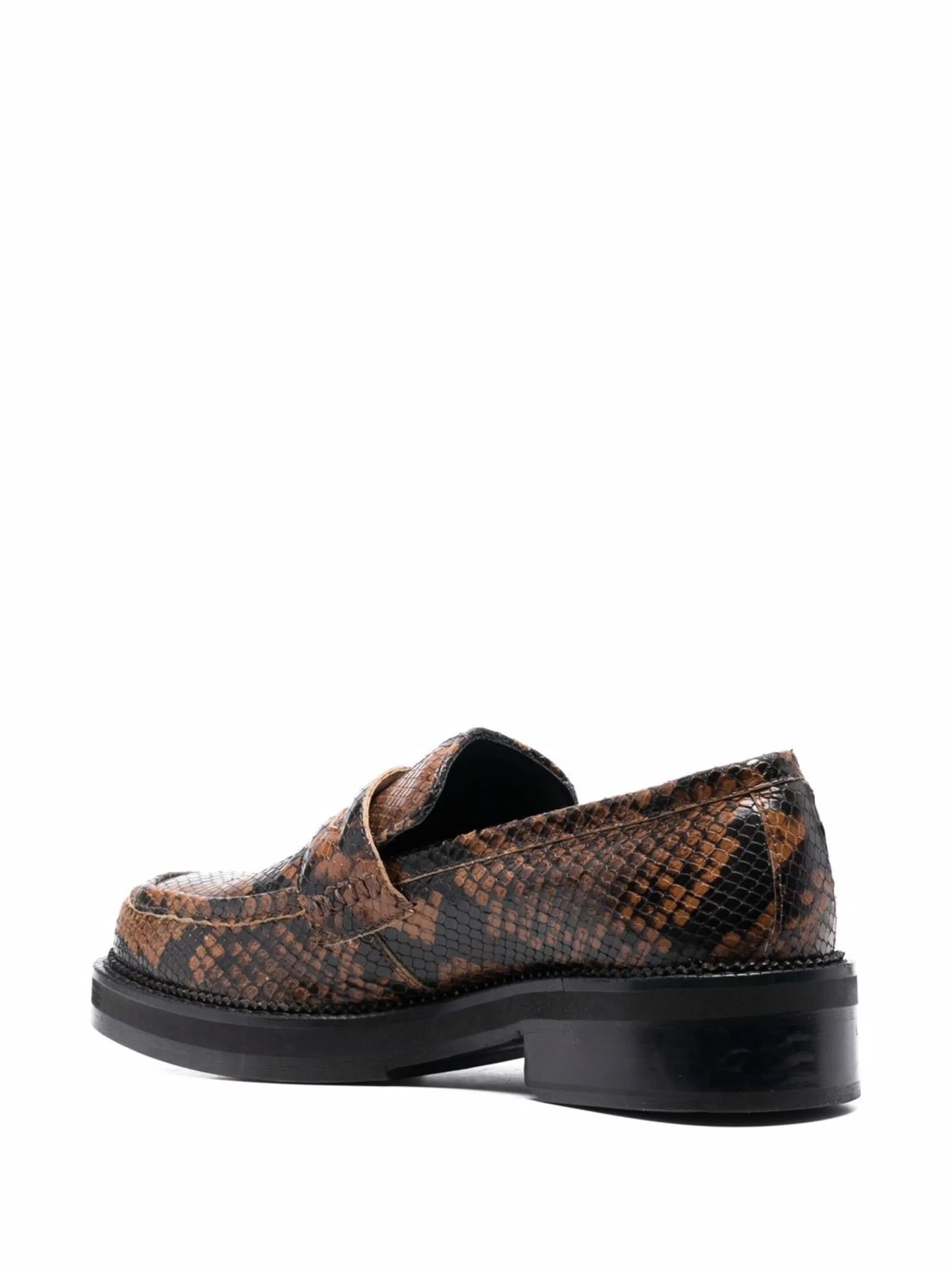snakeskin-effect leather loafers