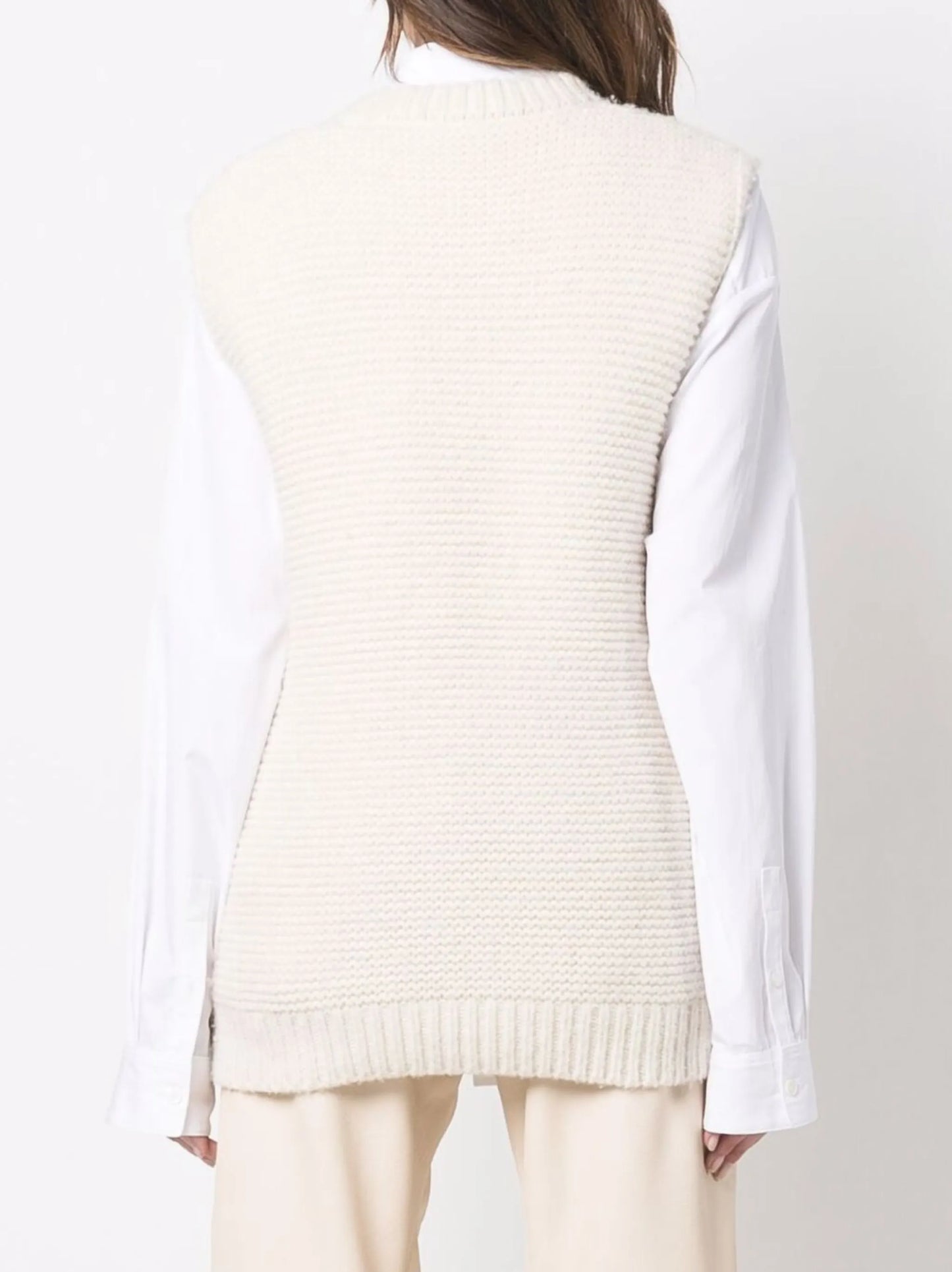 crew-neck knitted vest
