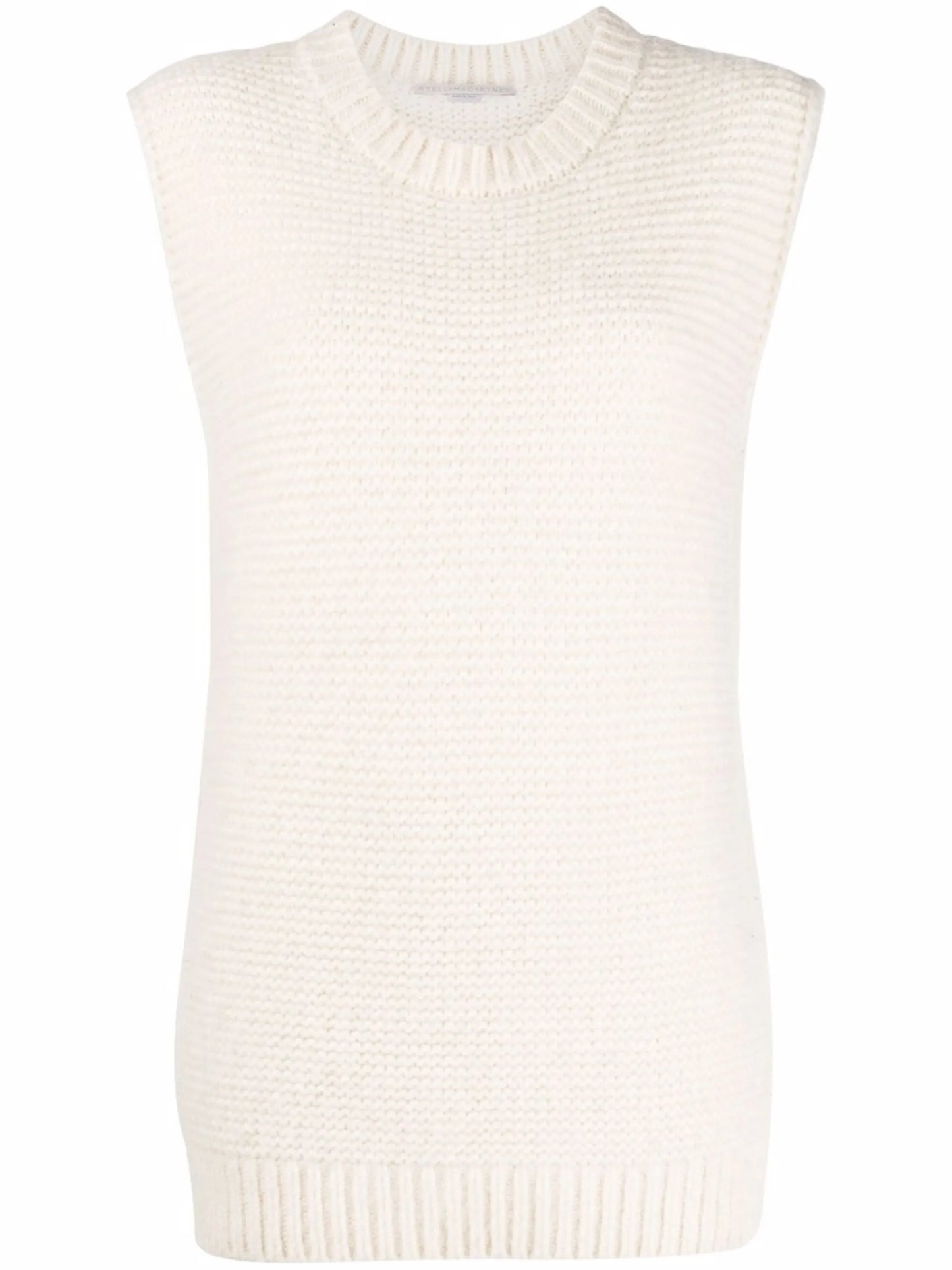crew-neck knitted vest
