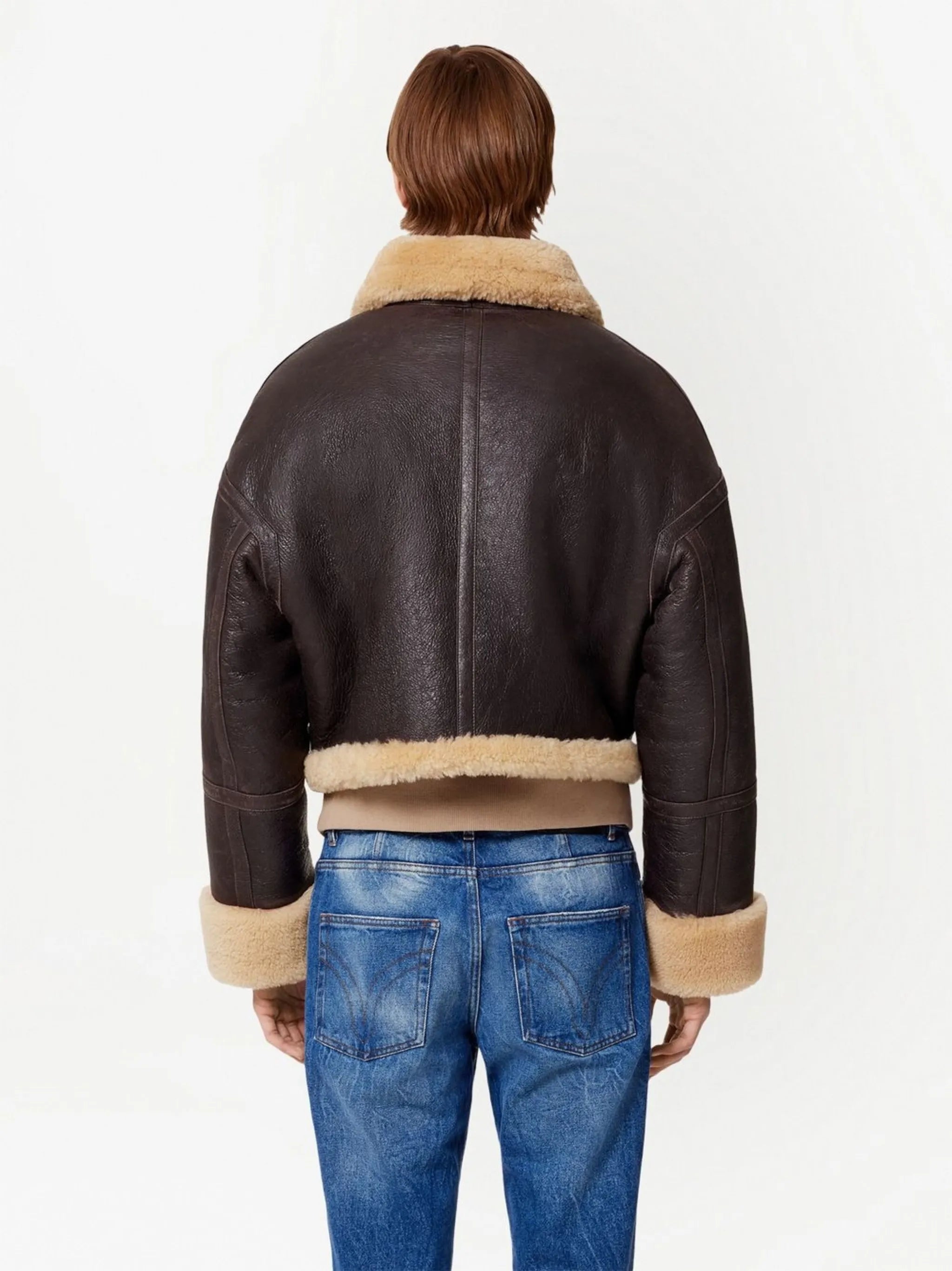 cropped shearling jacket