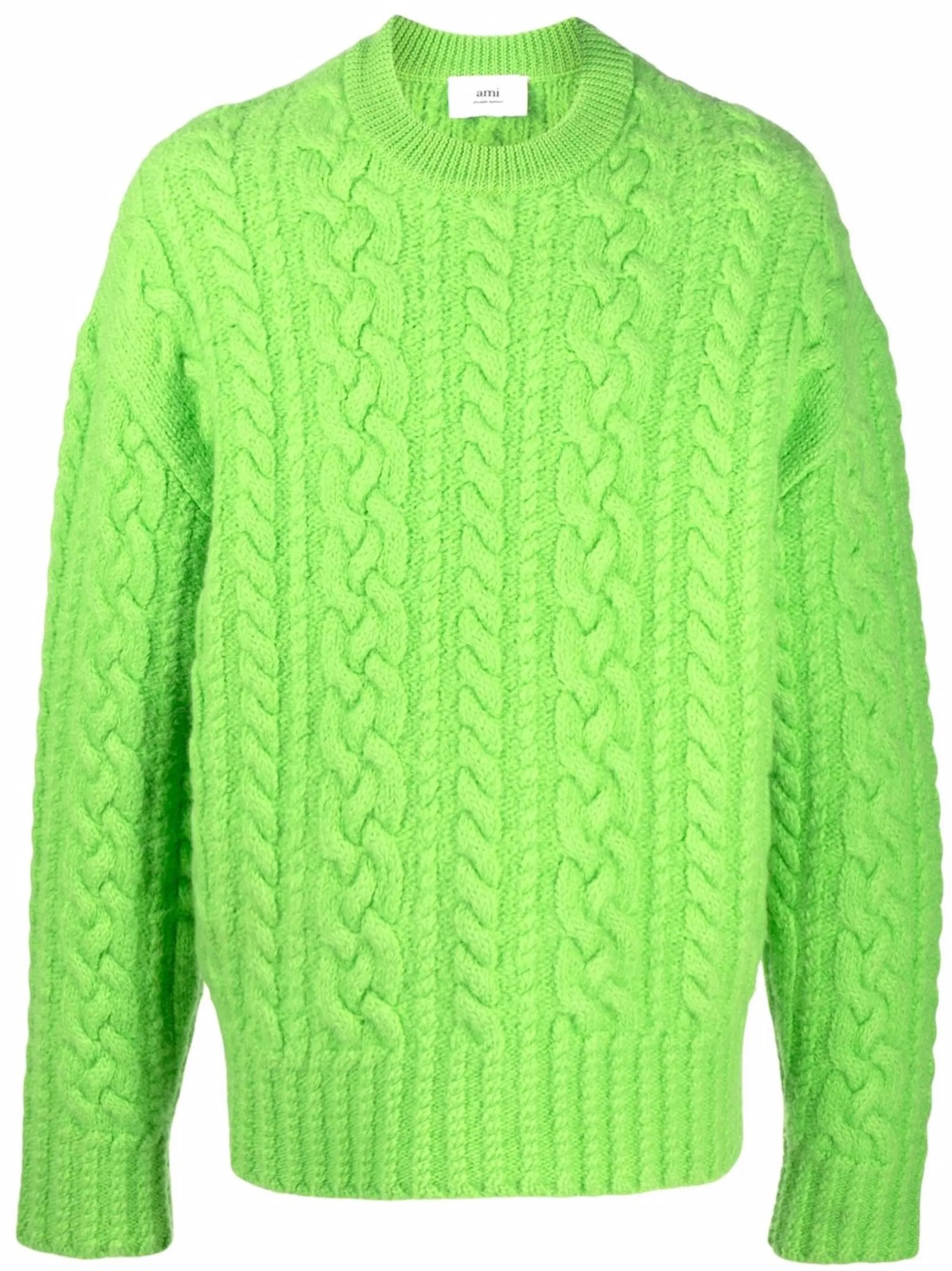 cable-knit crew-neck jumper