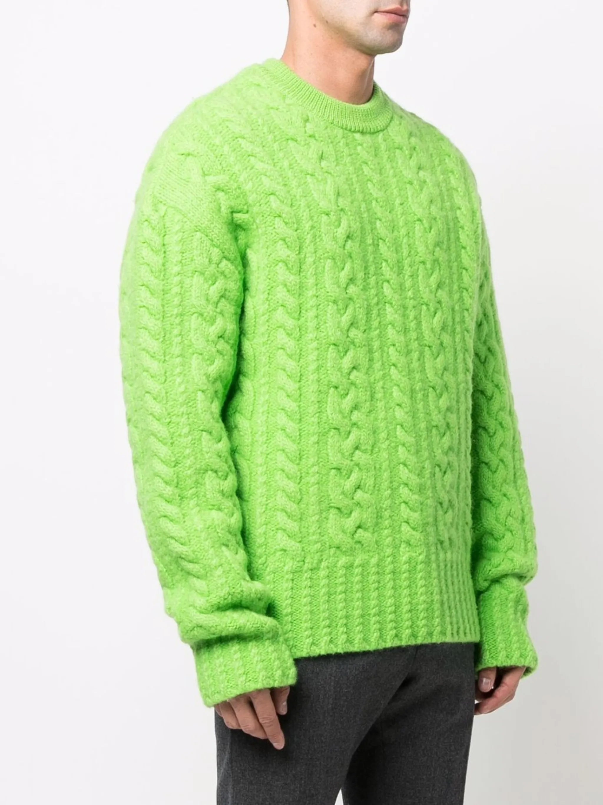 cable-knit crew-neck jumper