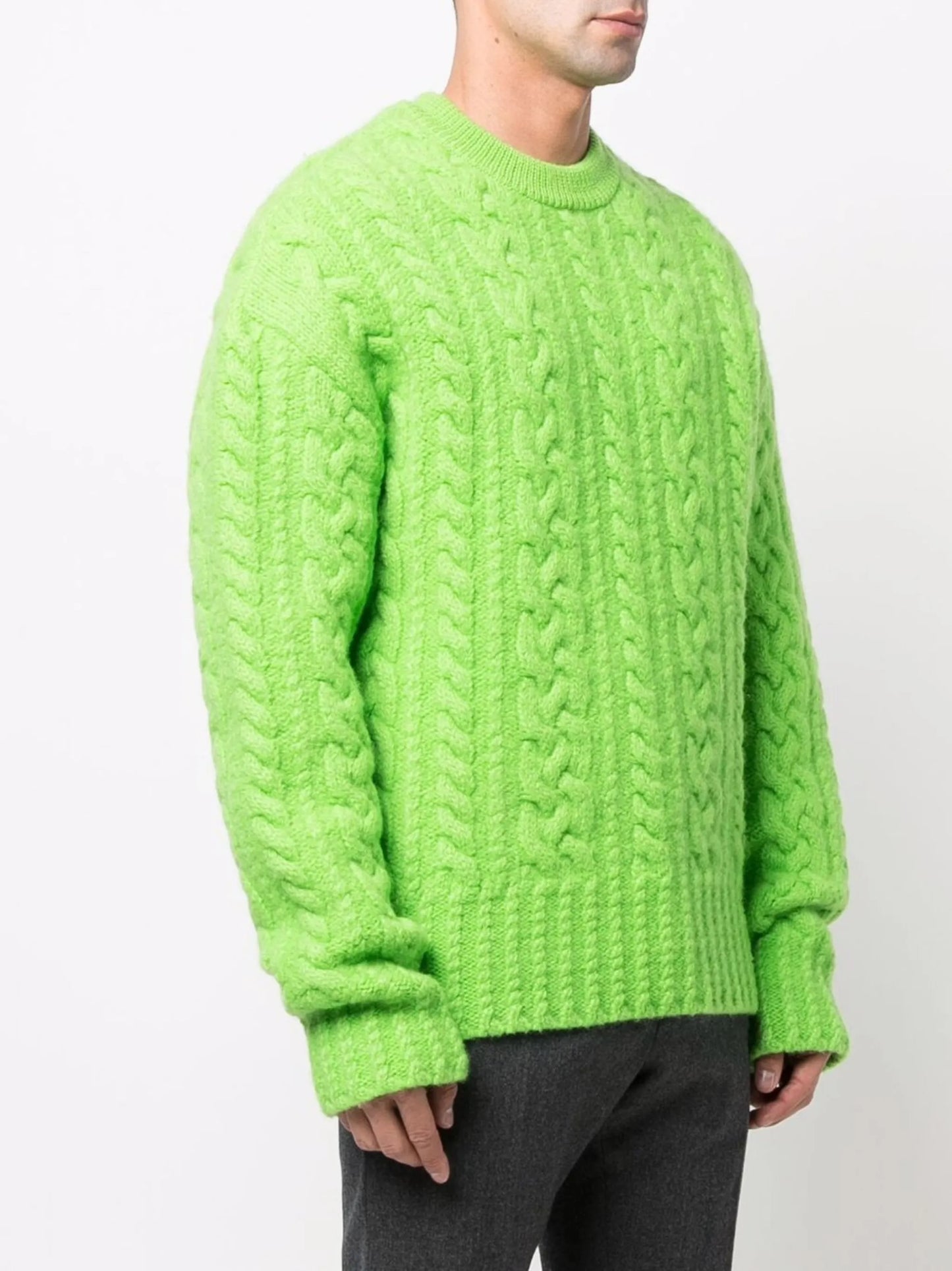 cable-knit crew-neck jumper