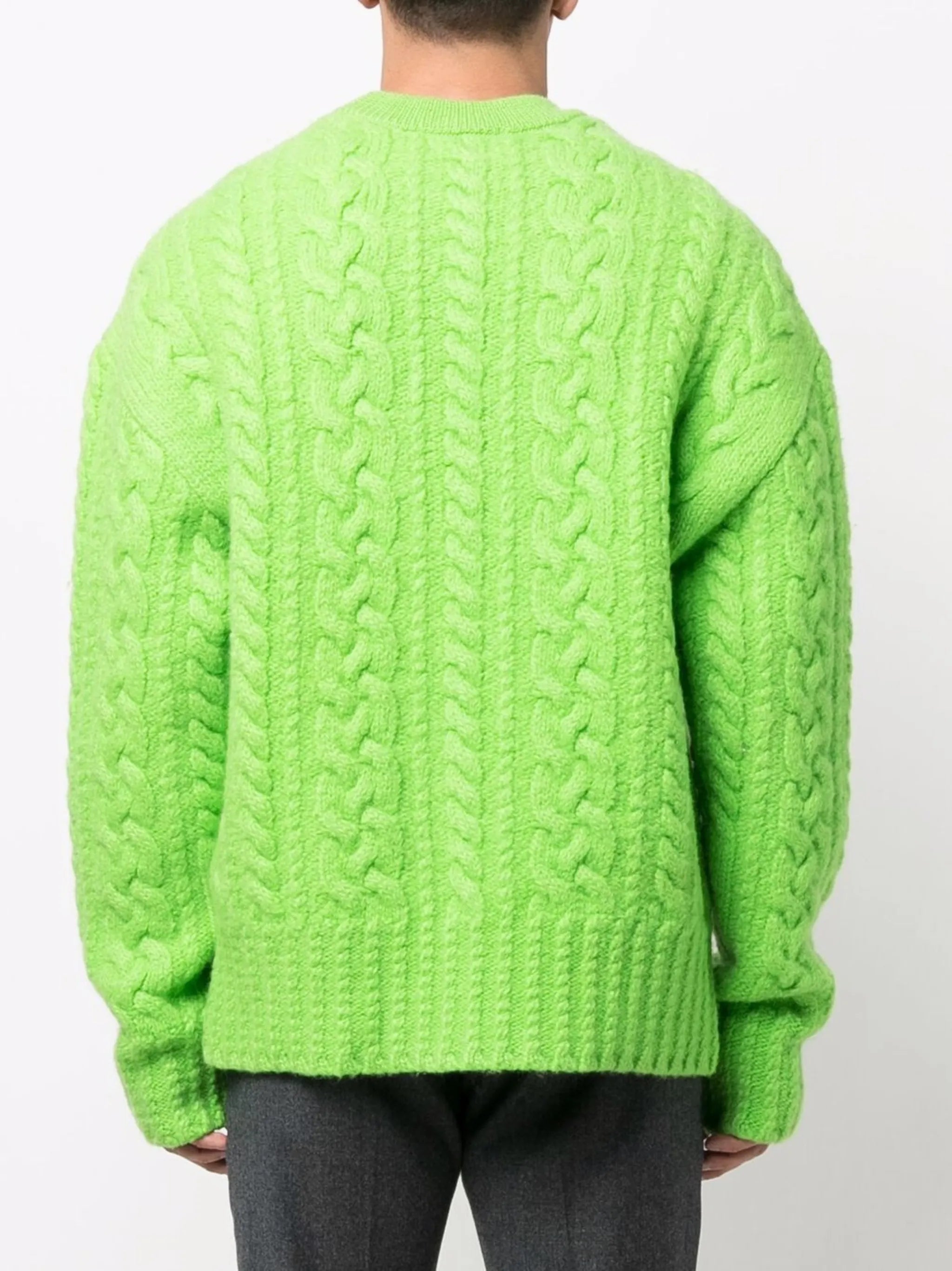 cable-knit crew-neck jumper
