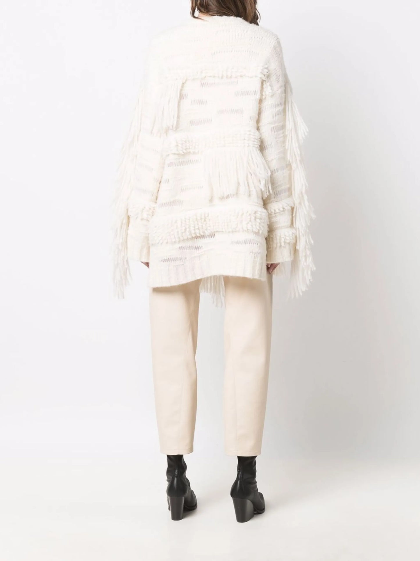 oversized fringed jumper