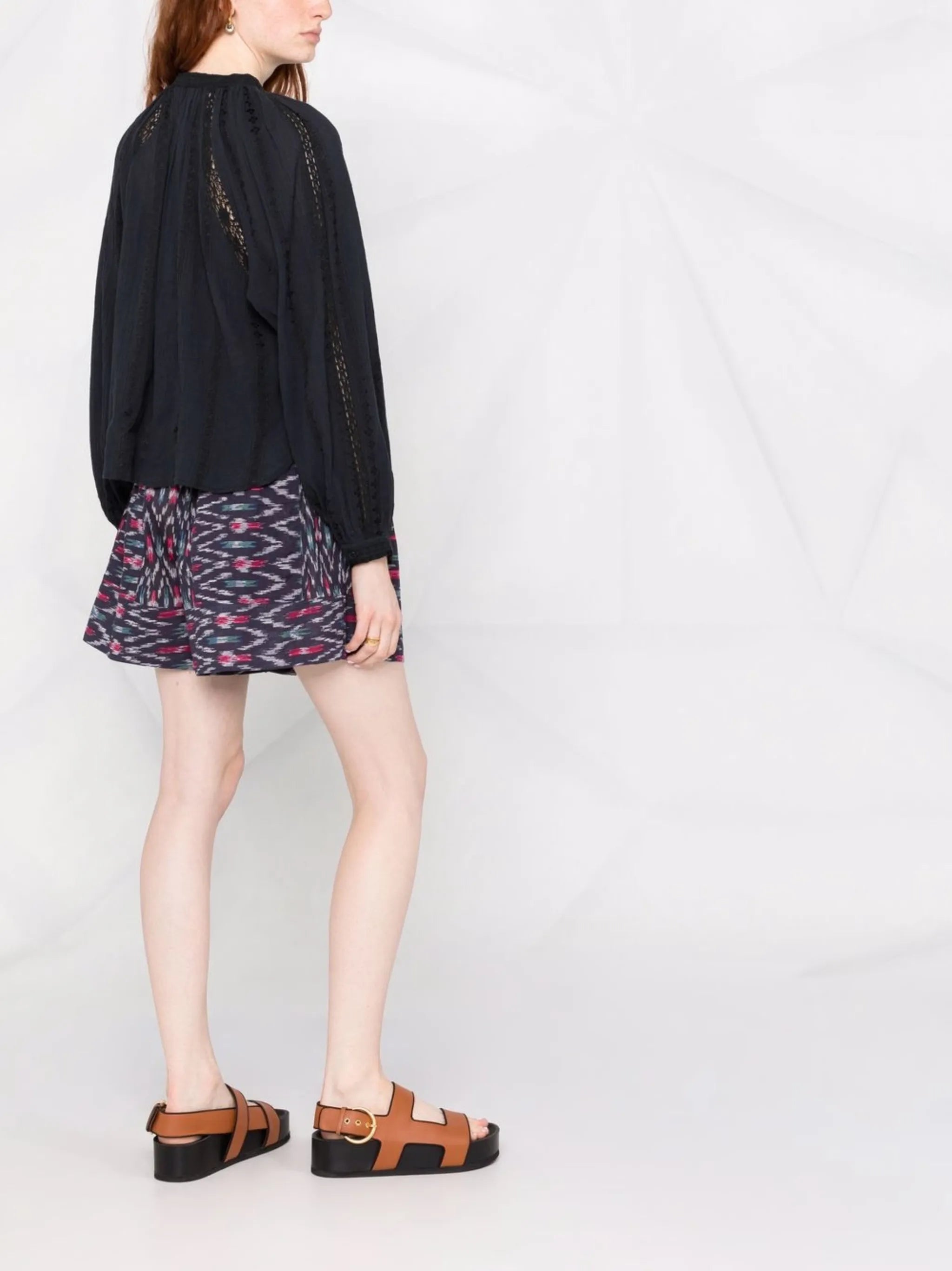 Janelle cotton-blend blouse