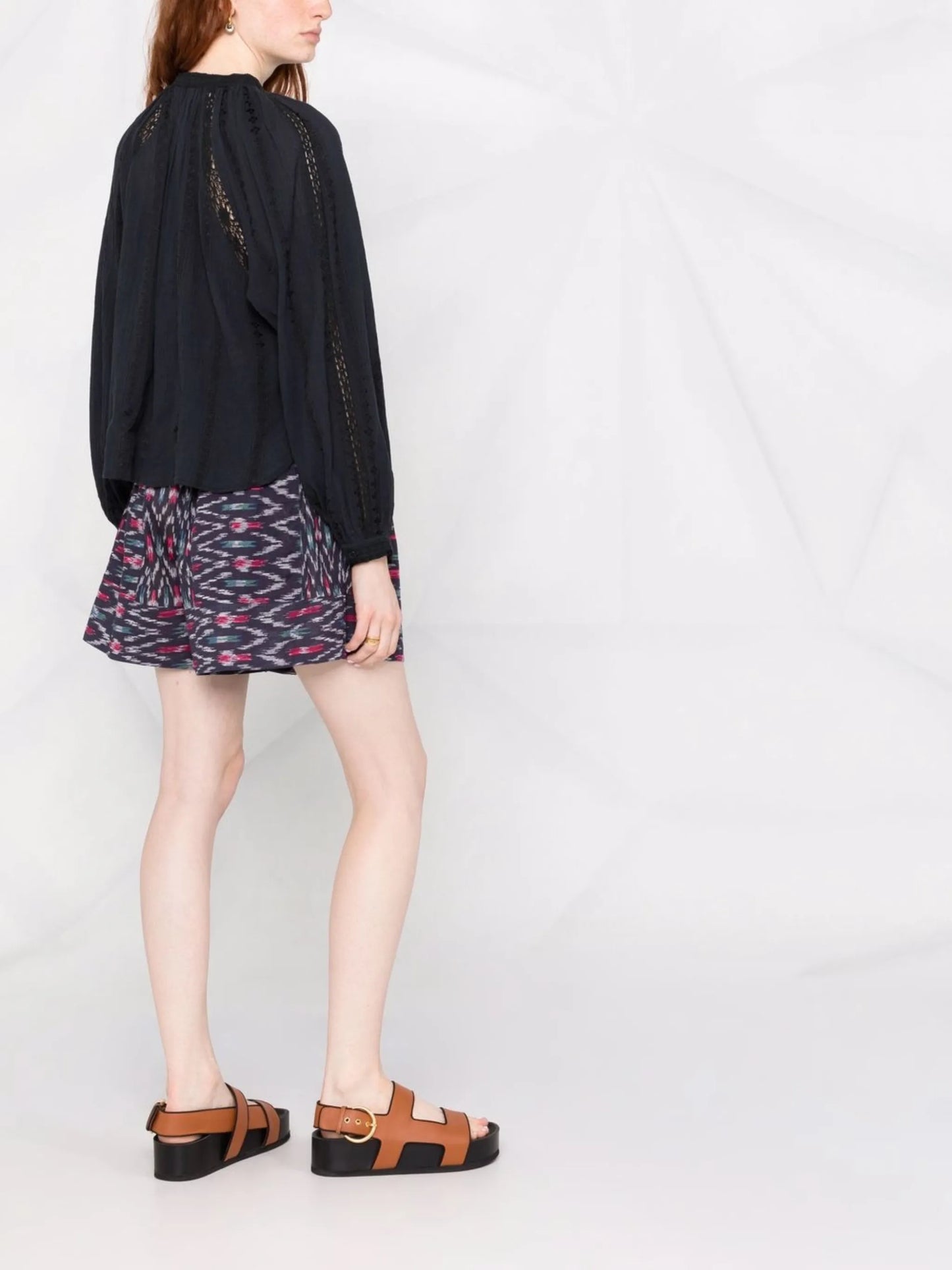 Janelle cotton-blend blouse