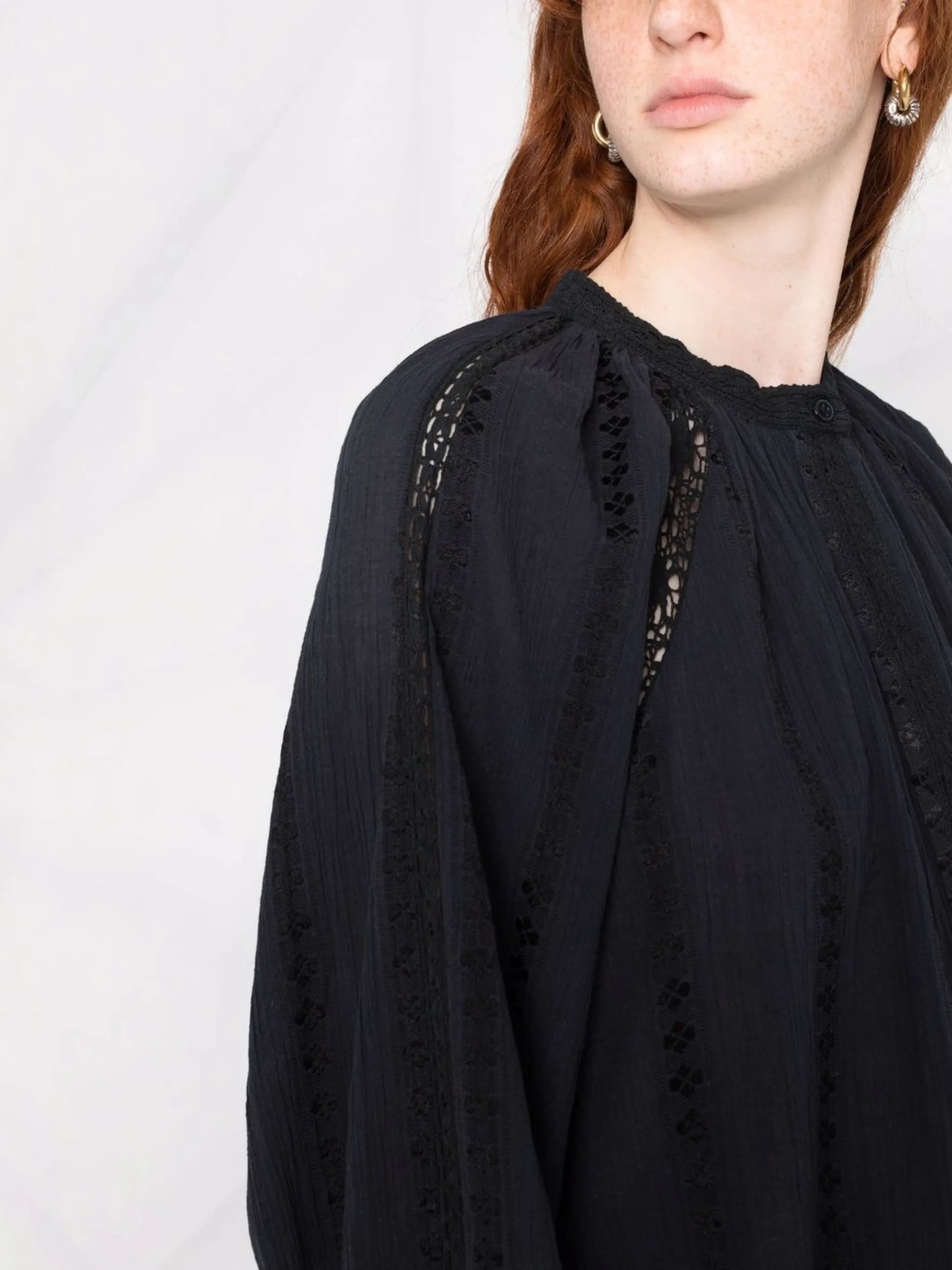 Janelle cotton-blend blouse