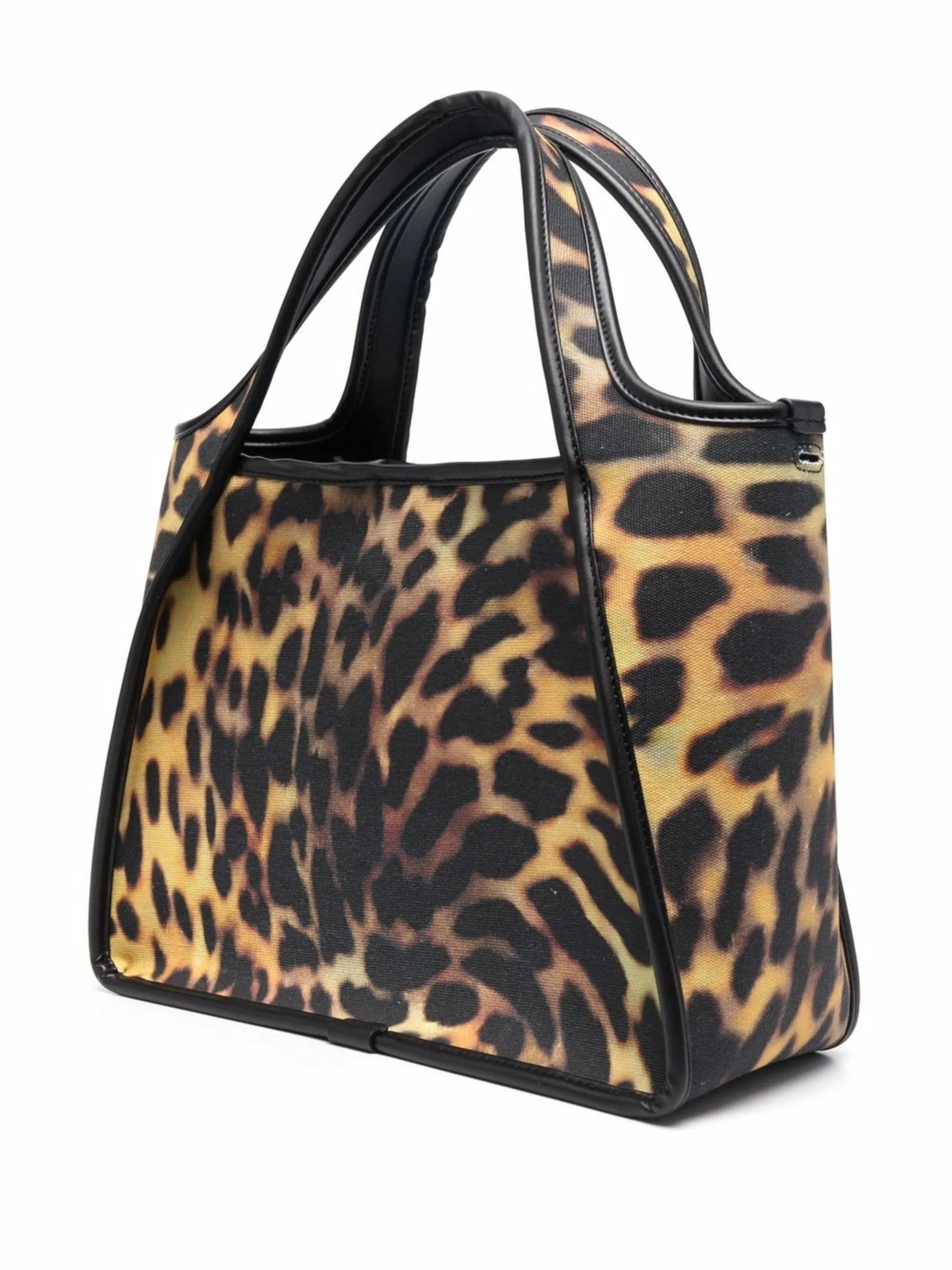 leopard-print studded logo tote bag