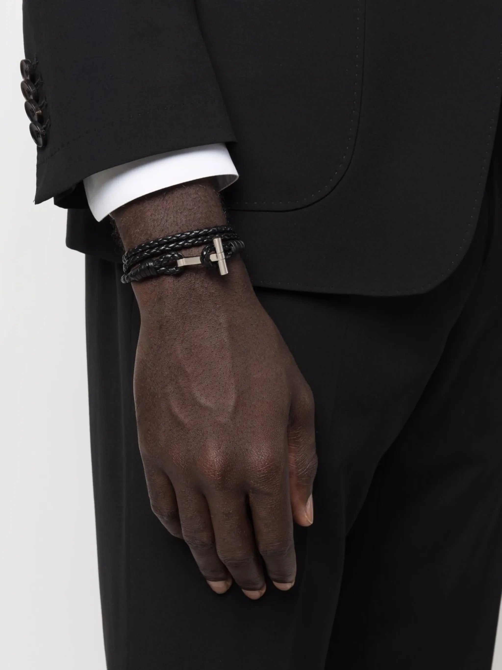 T-charm woven wrap bracelet