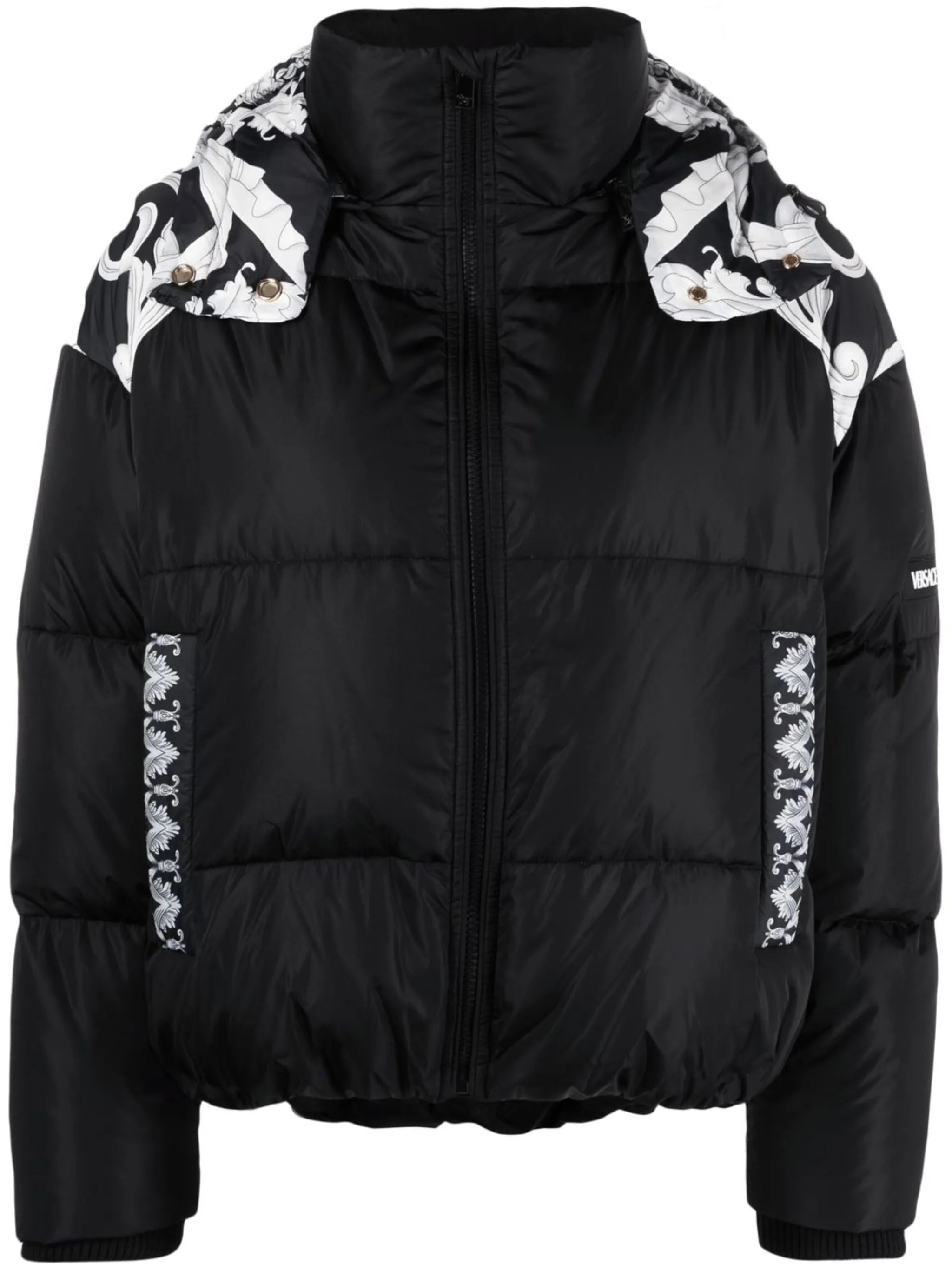 Baroque-print puffer jacket
