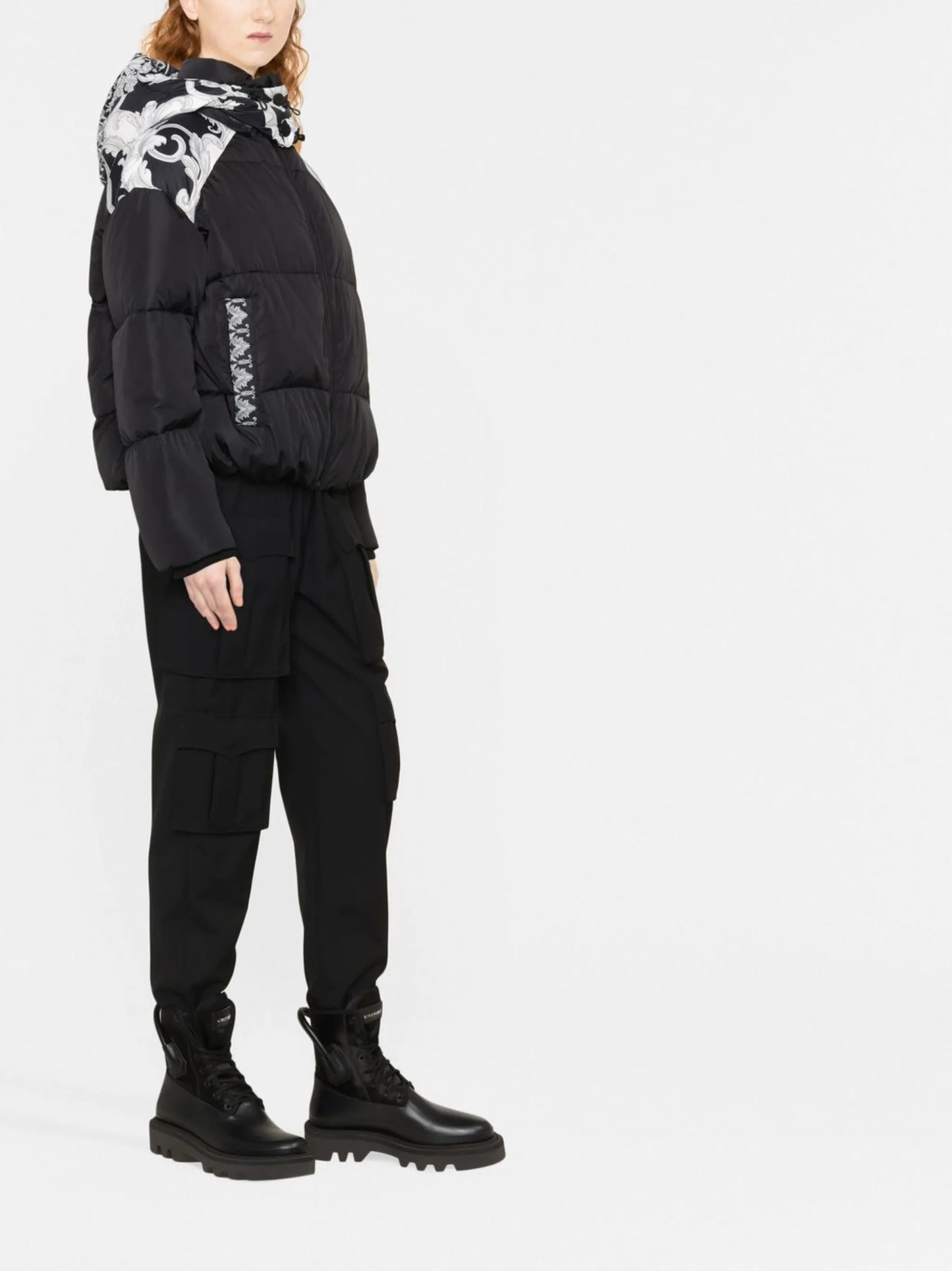 Baroque-print puffer jacket