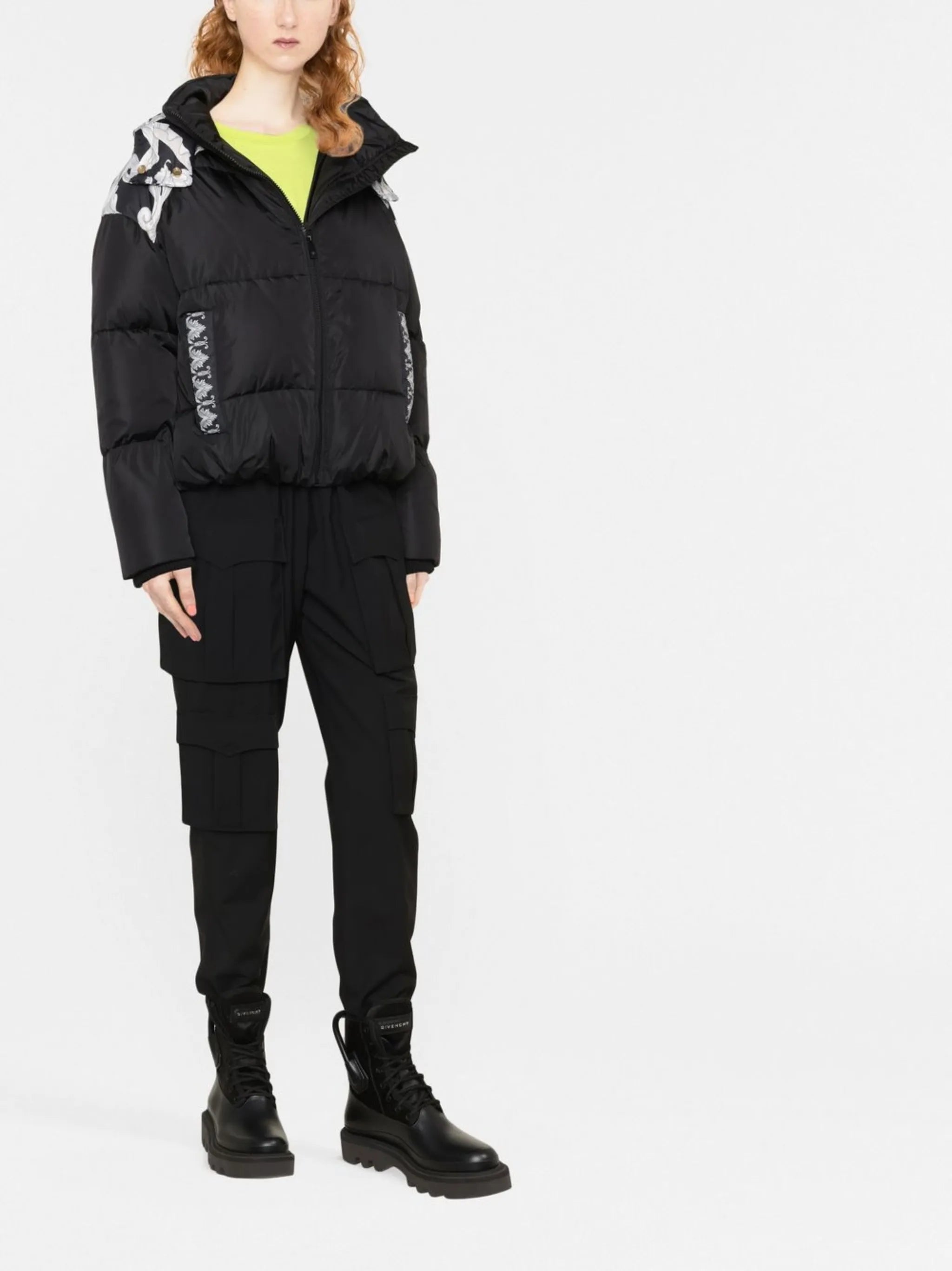 Baroque-print puffer jacket