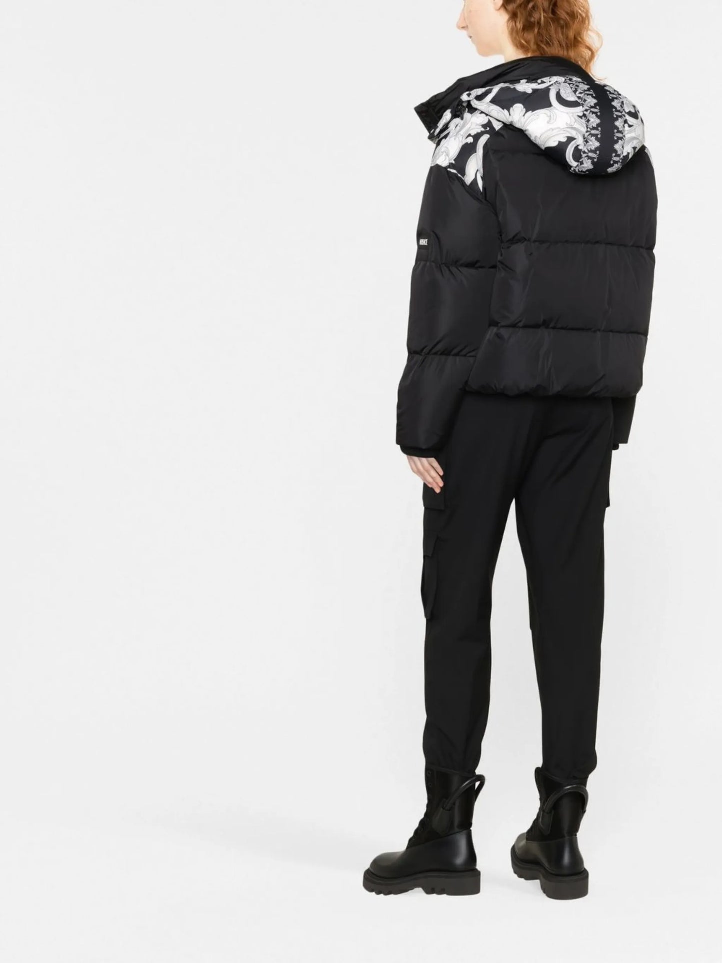 Baroque-print puffer jacket