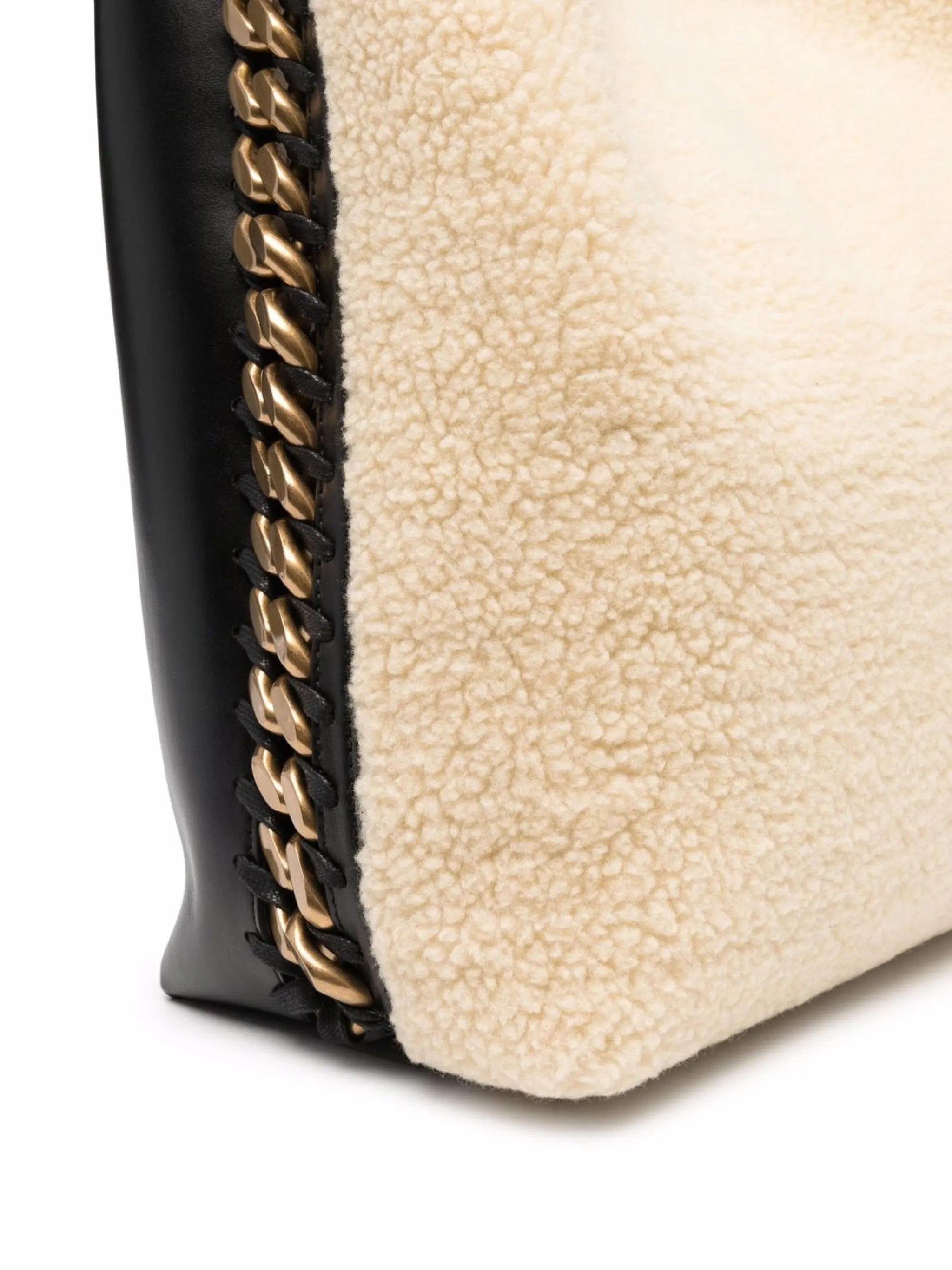 large faux-shearling tote bag