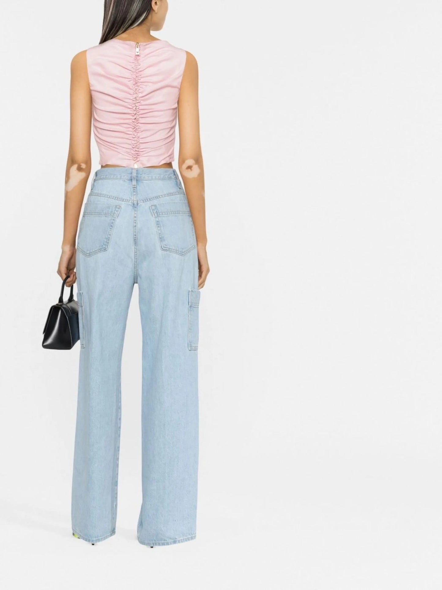gathered sleeveless top