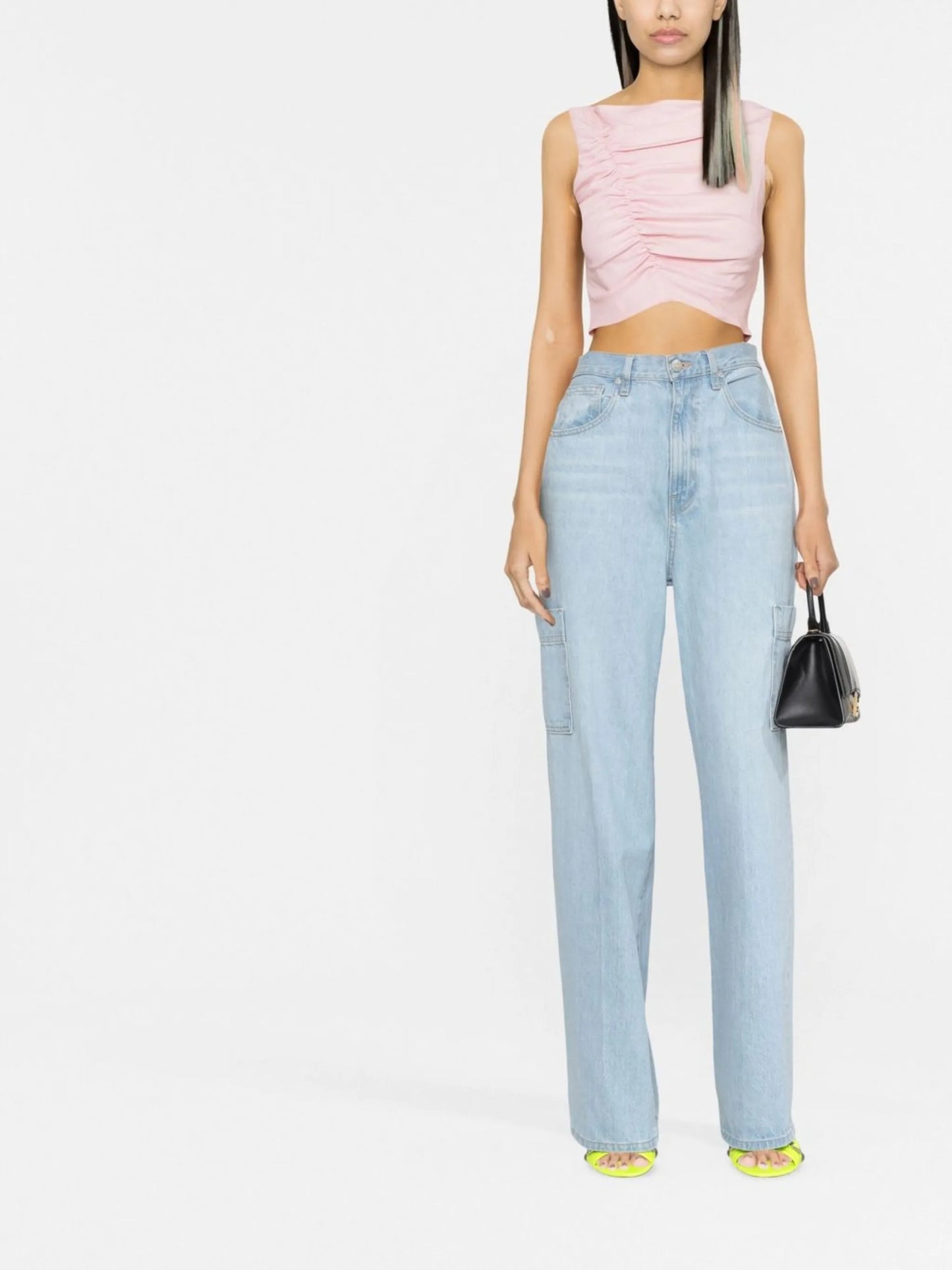 gathered sleeveless top