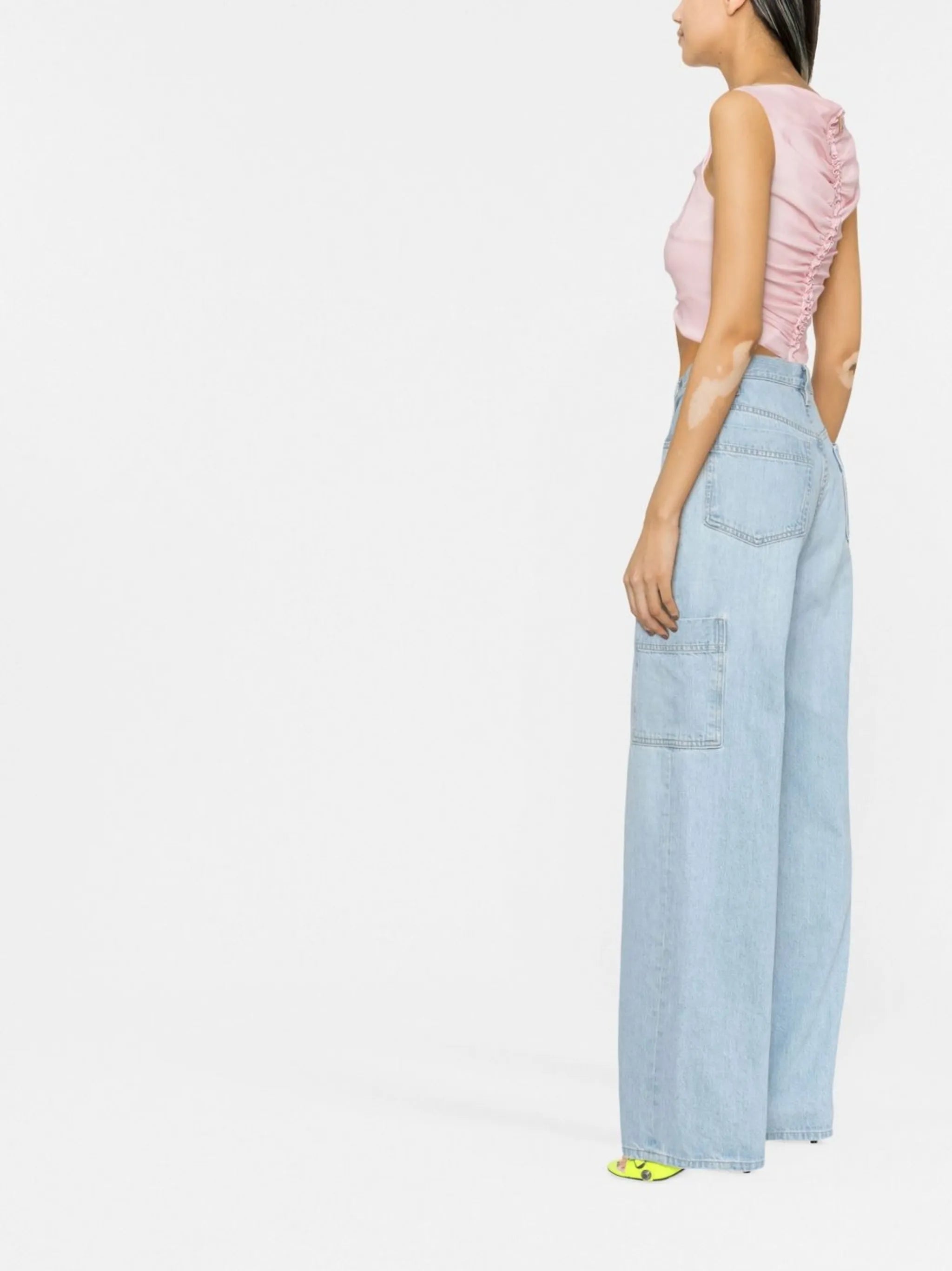 gathered sleeveless top