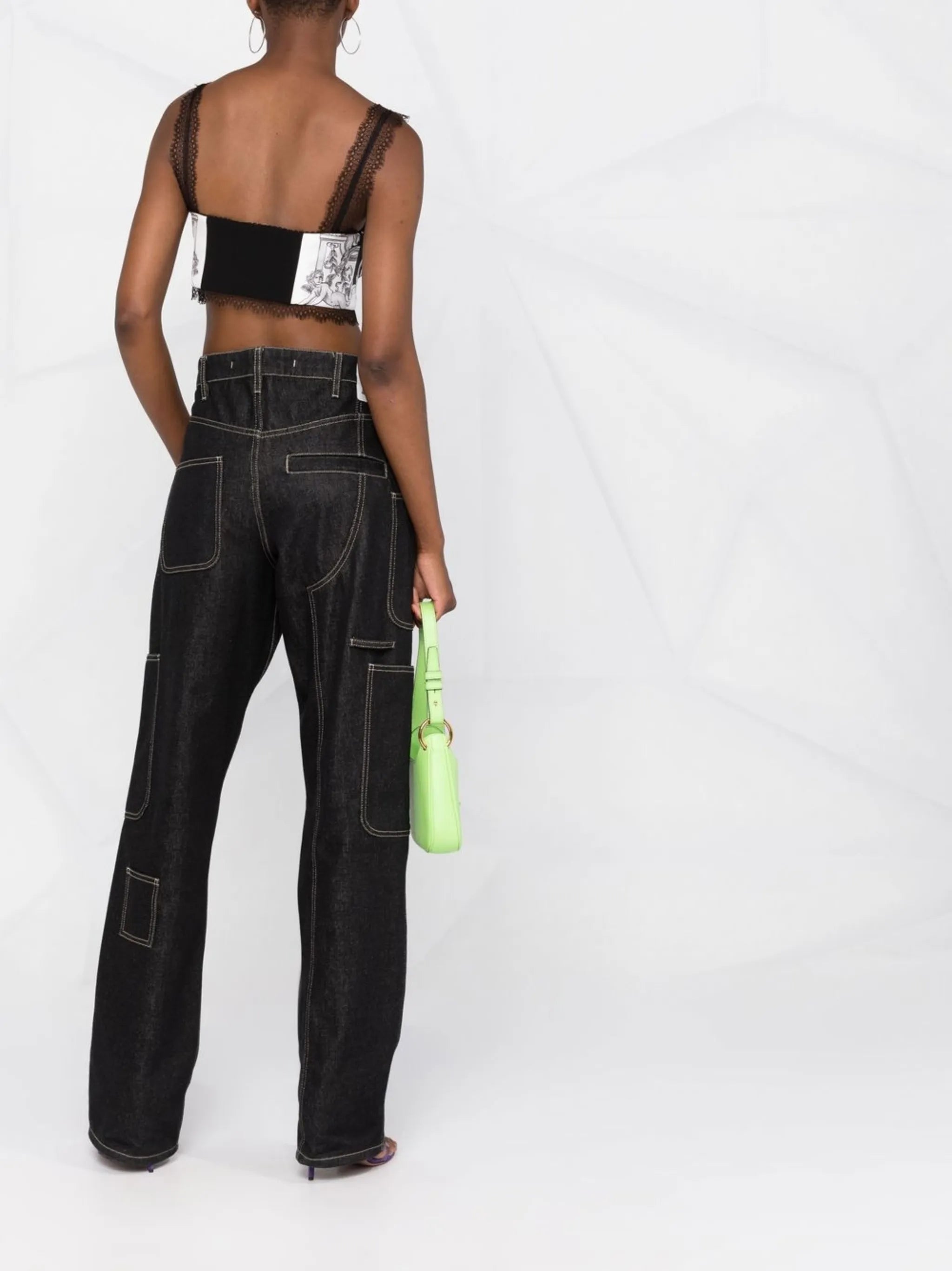 Barocco print silk corset