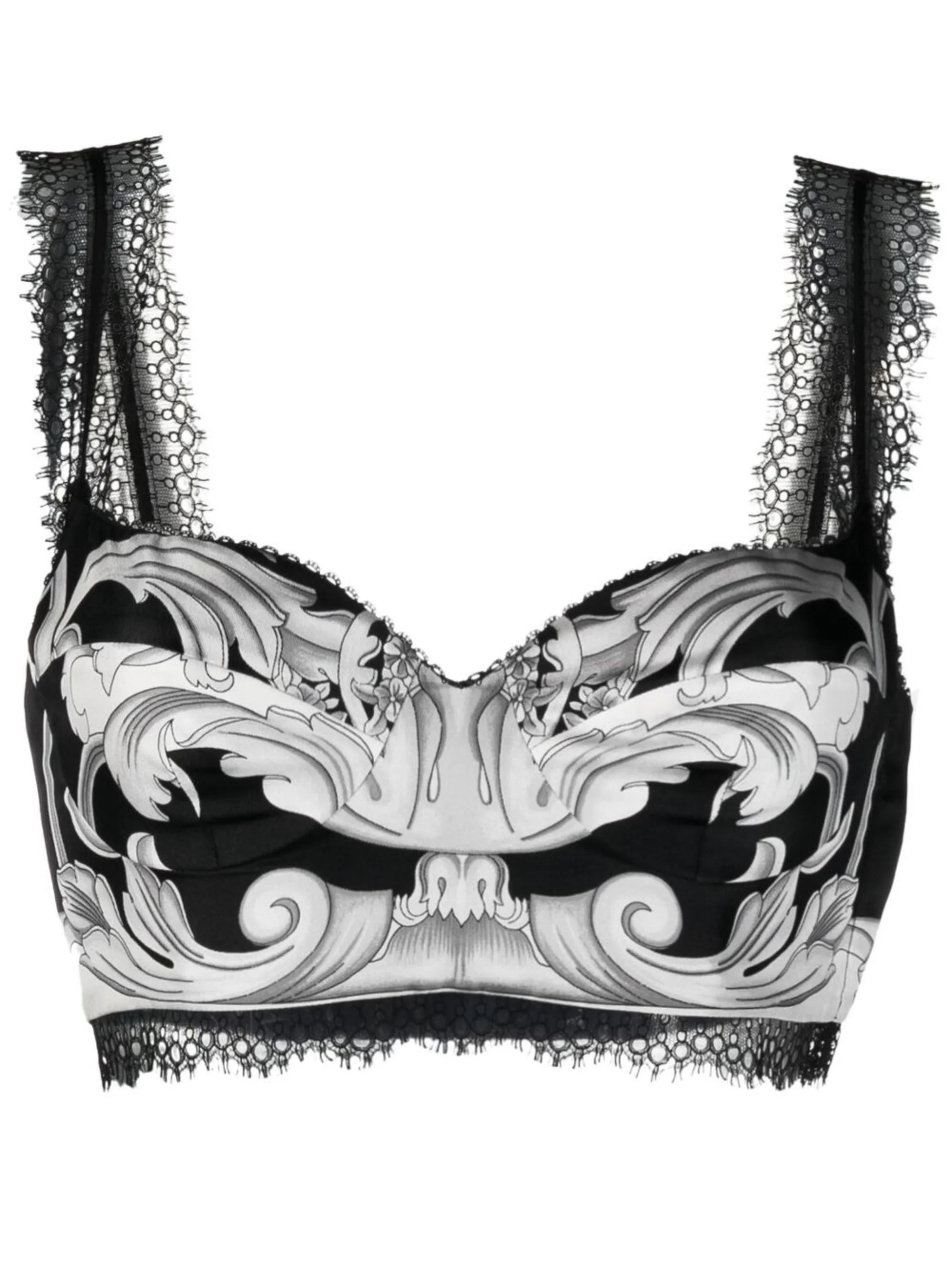 Barocco print silk corset