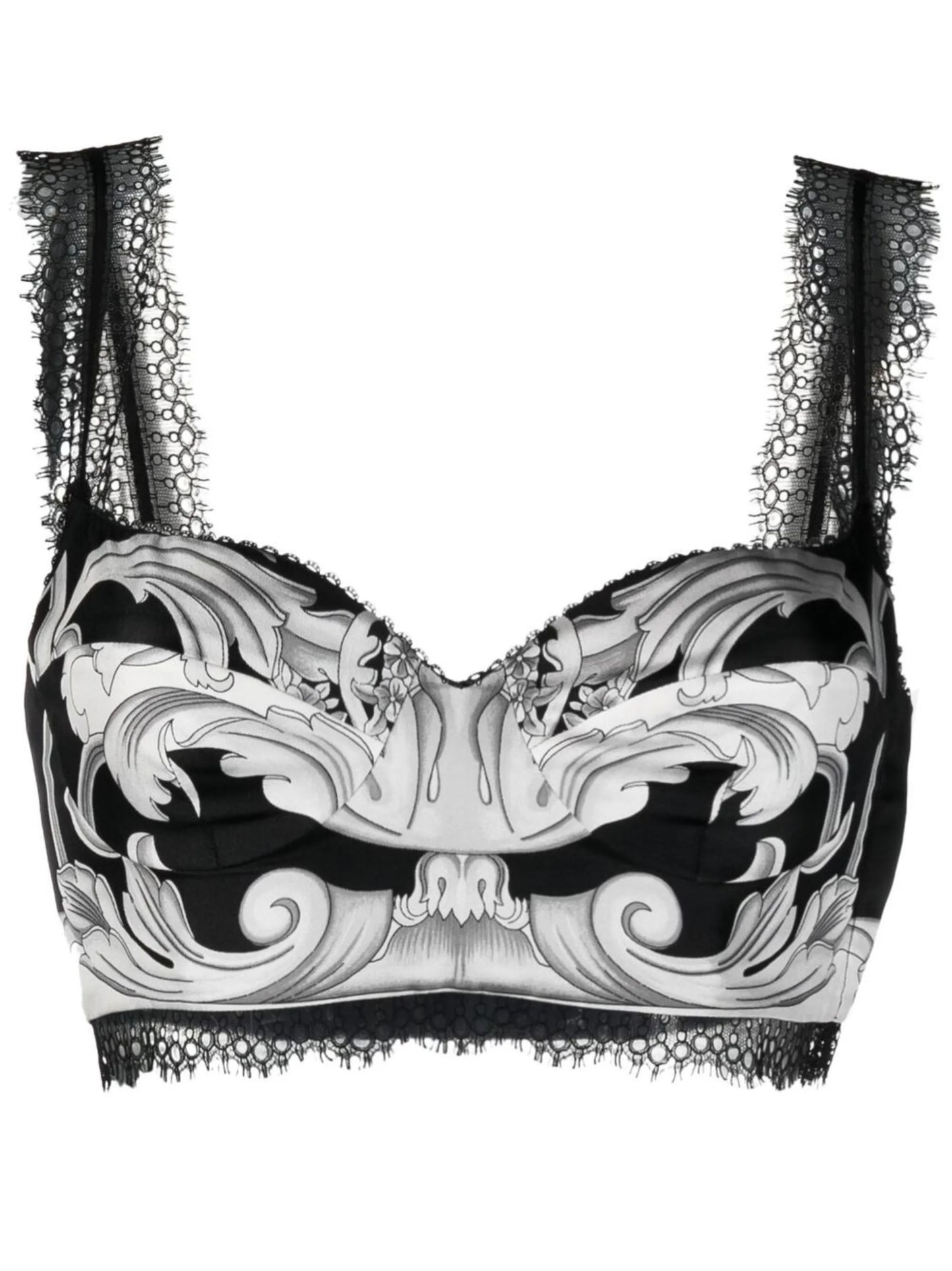 Barocco print silk corset