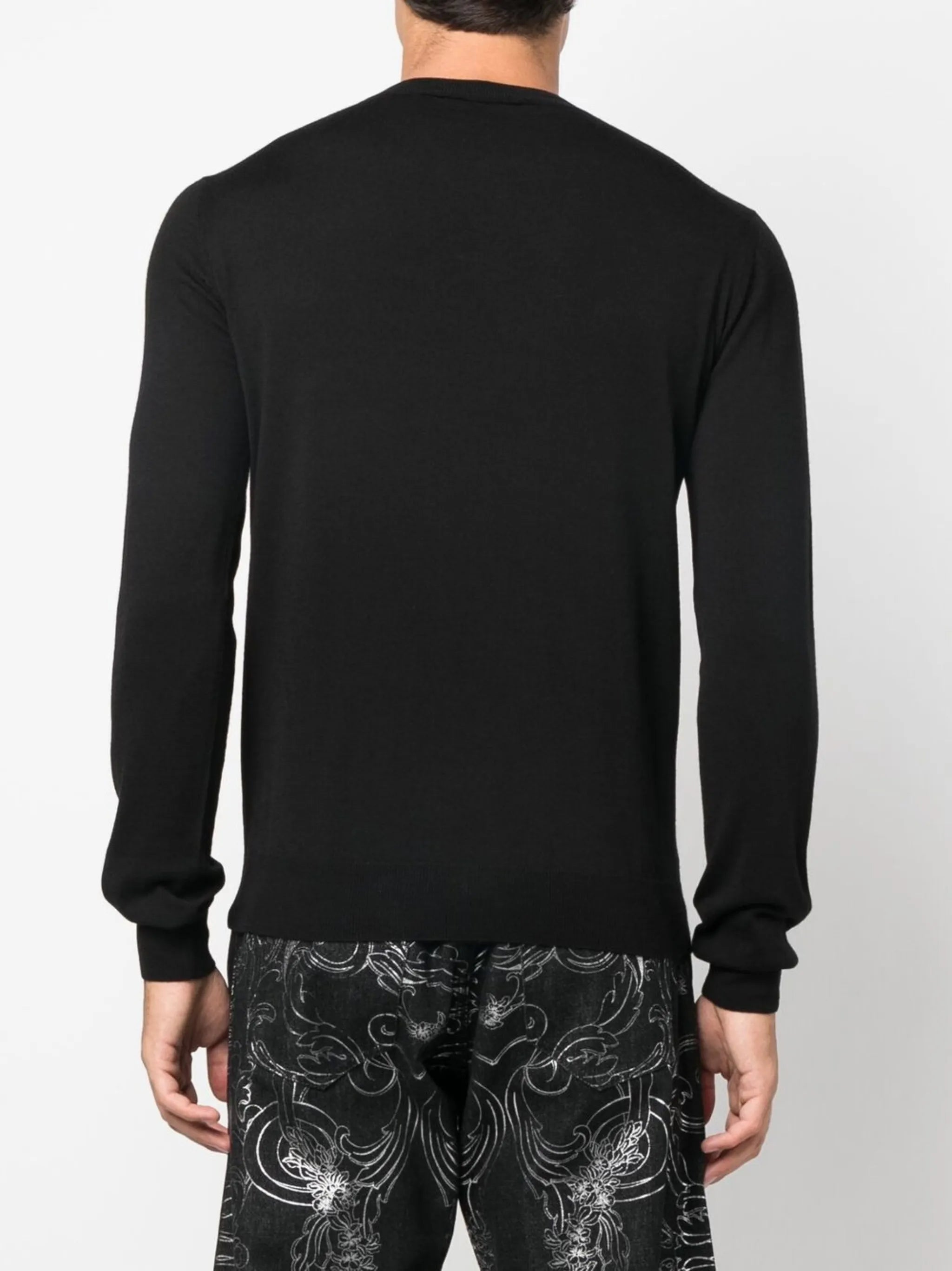Medusa-print detail knit jumper