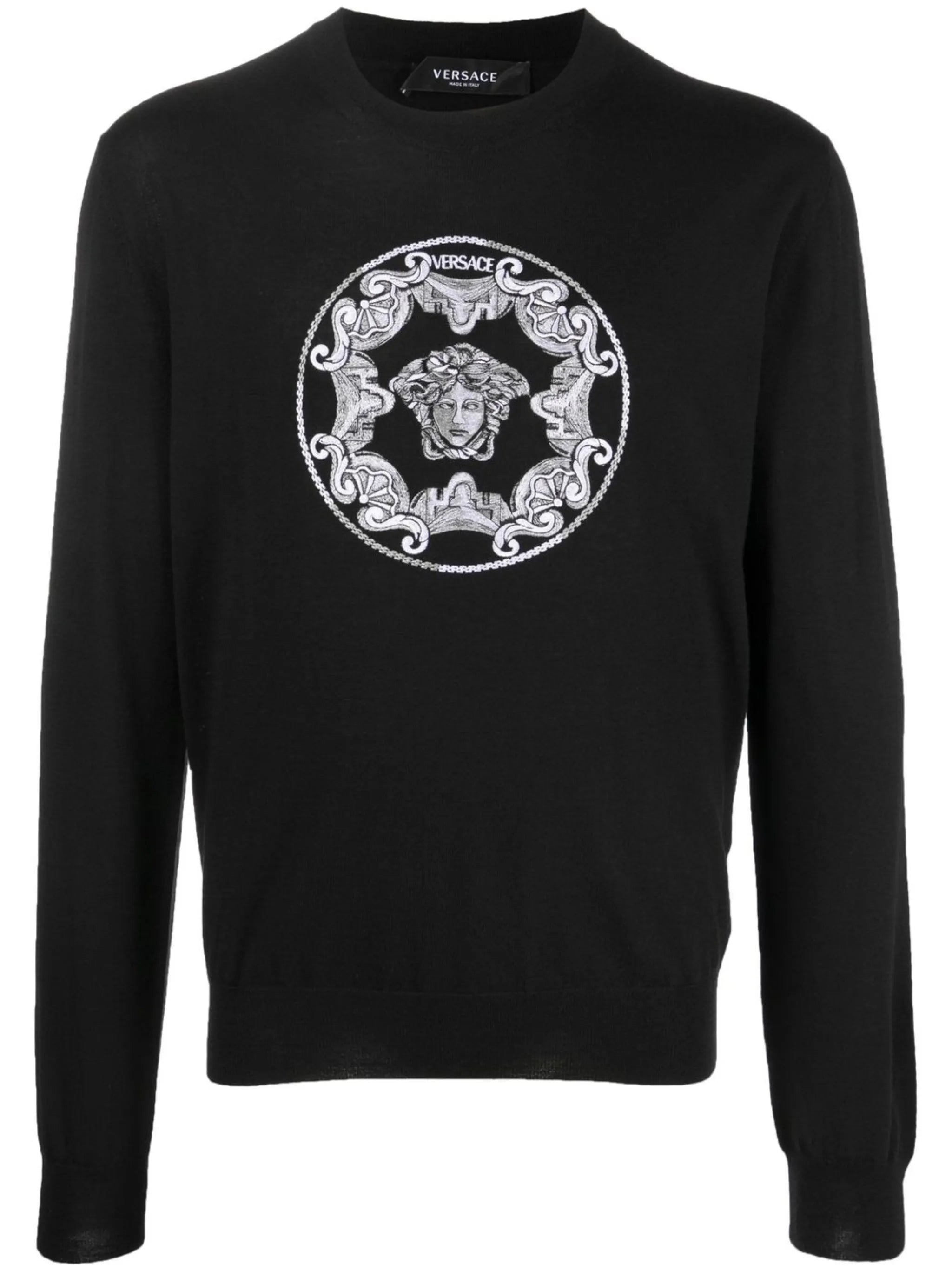 Medusa-print detail knit jumper